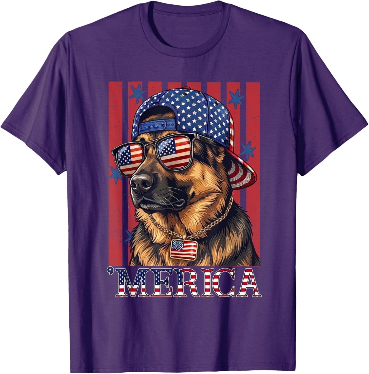 German Shepherd Dog 250th America Patriotic USA 4th of July T-Shirt