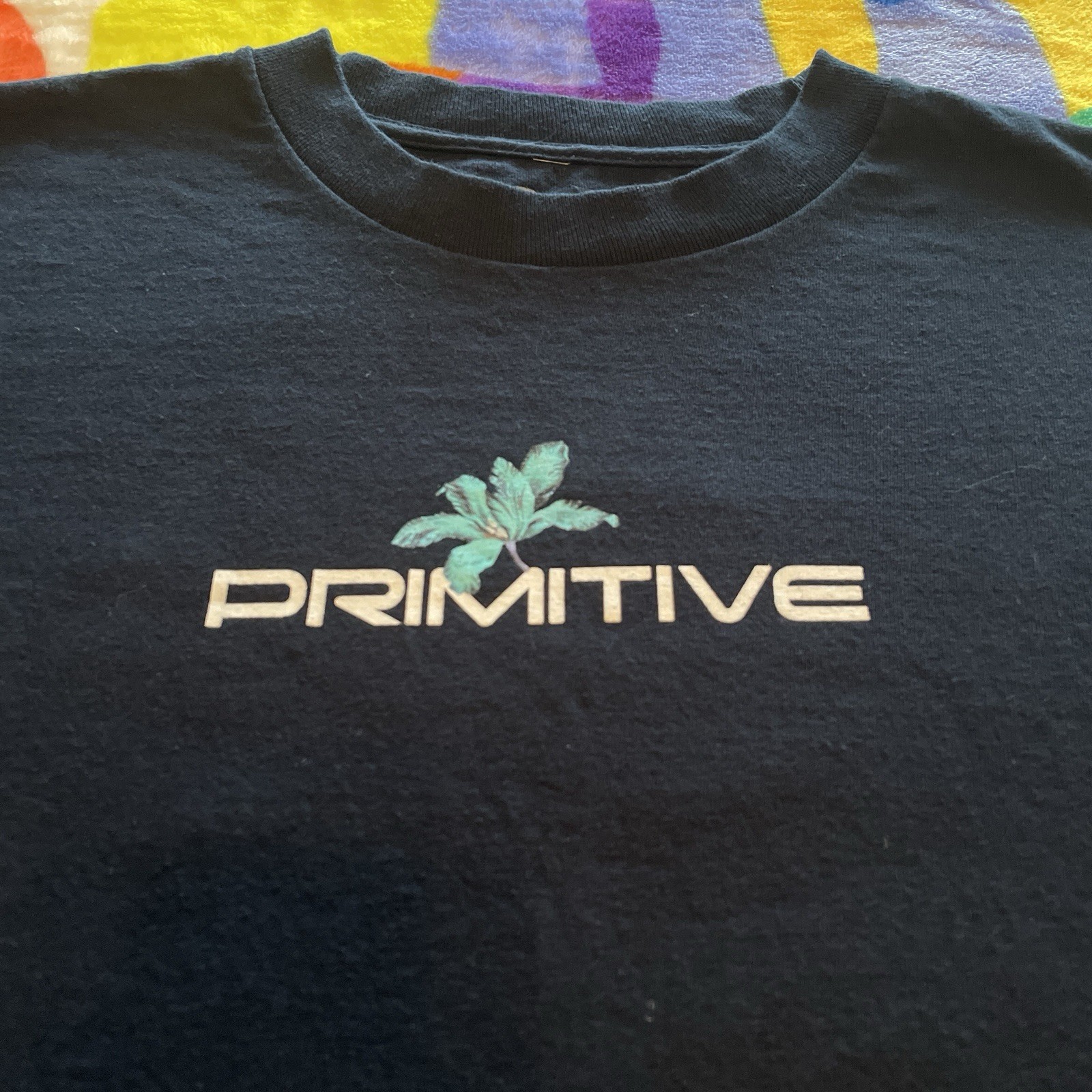 Primitive Apparel T-Shirt Men’s Medium Black Skateboarding Streetwear Floral Art