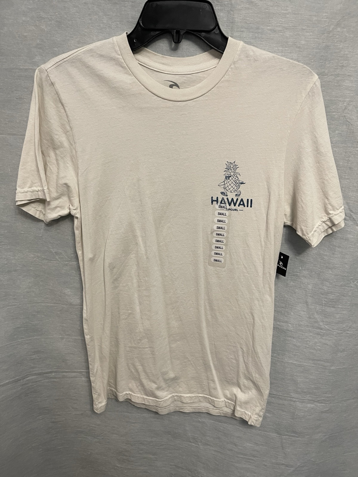Rip Curl NWT Cruzin Heritage Tee Off White Short Sleeve Adult Size Small Slim