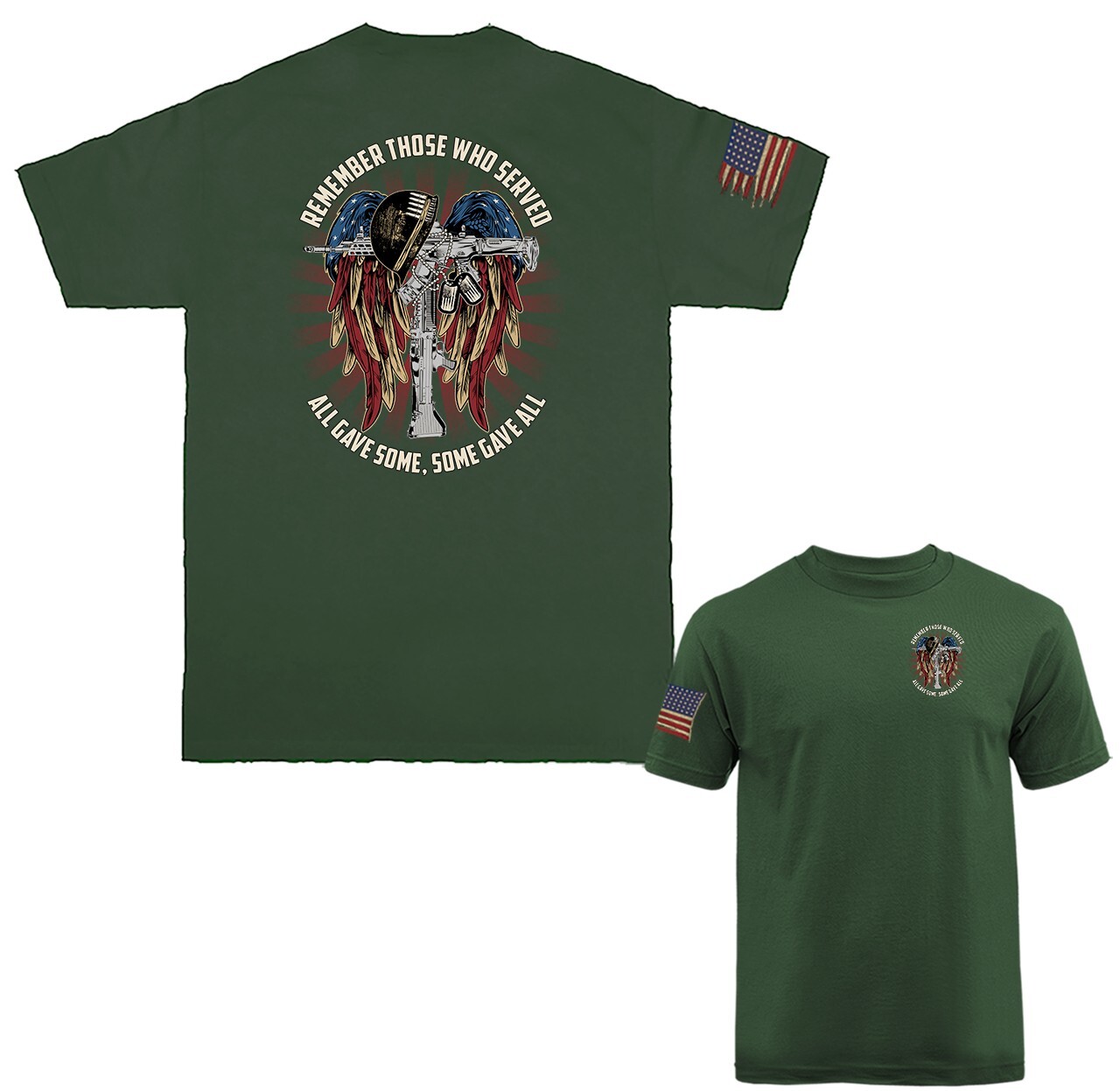 Remember Those Who Served Military Patriotic US Flag US Army Veteran T-shirt