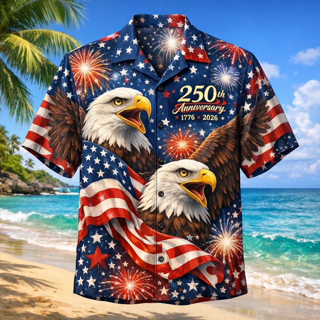 United States 250 Years United – 3D Print Hawaiian Shirt – Adults & Youth