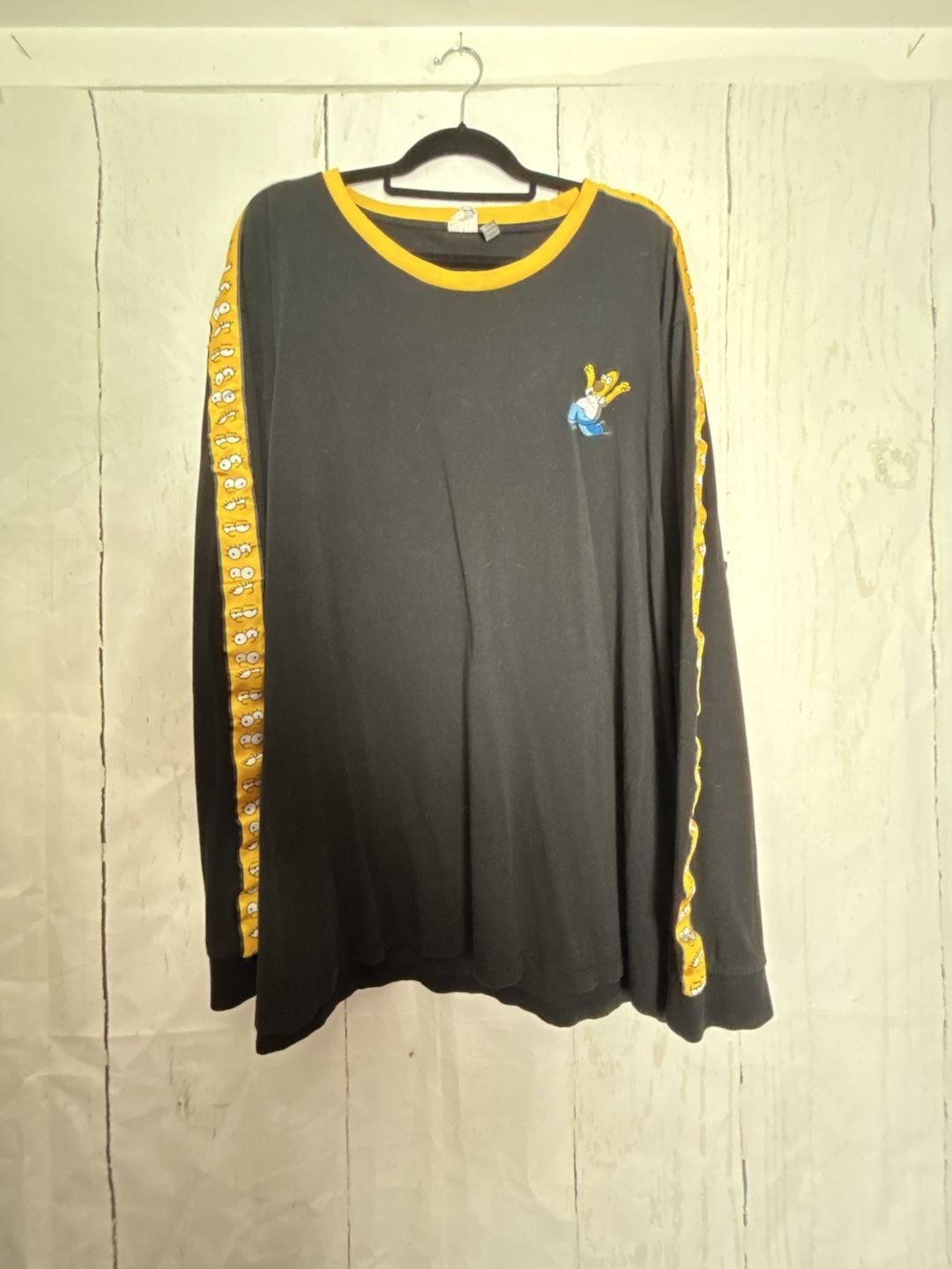 ASOS DESIGN x The Simpsons Homer Simpson Long Sleeve T-Shirt with Side Brand