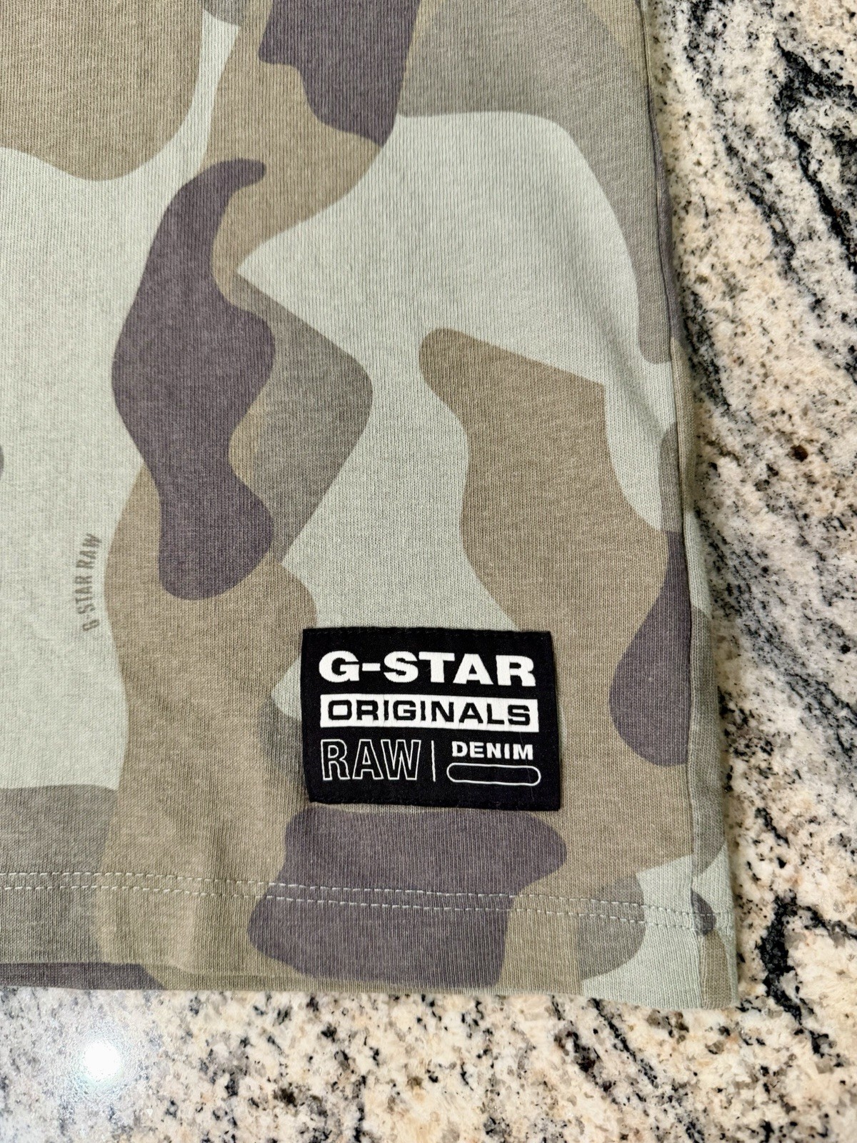 G Star Raw Denim Originals Camo Print T-Shirt Size Medium