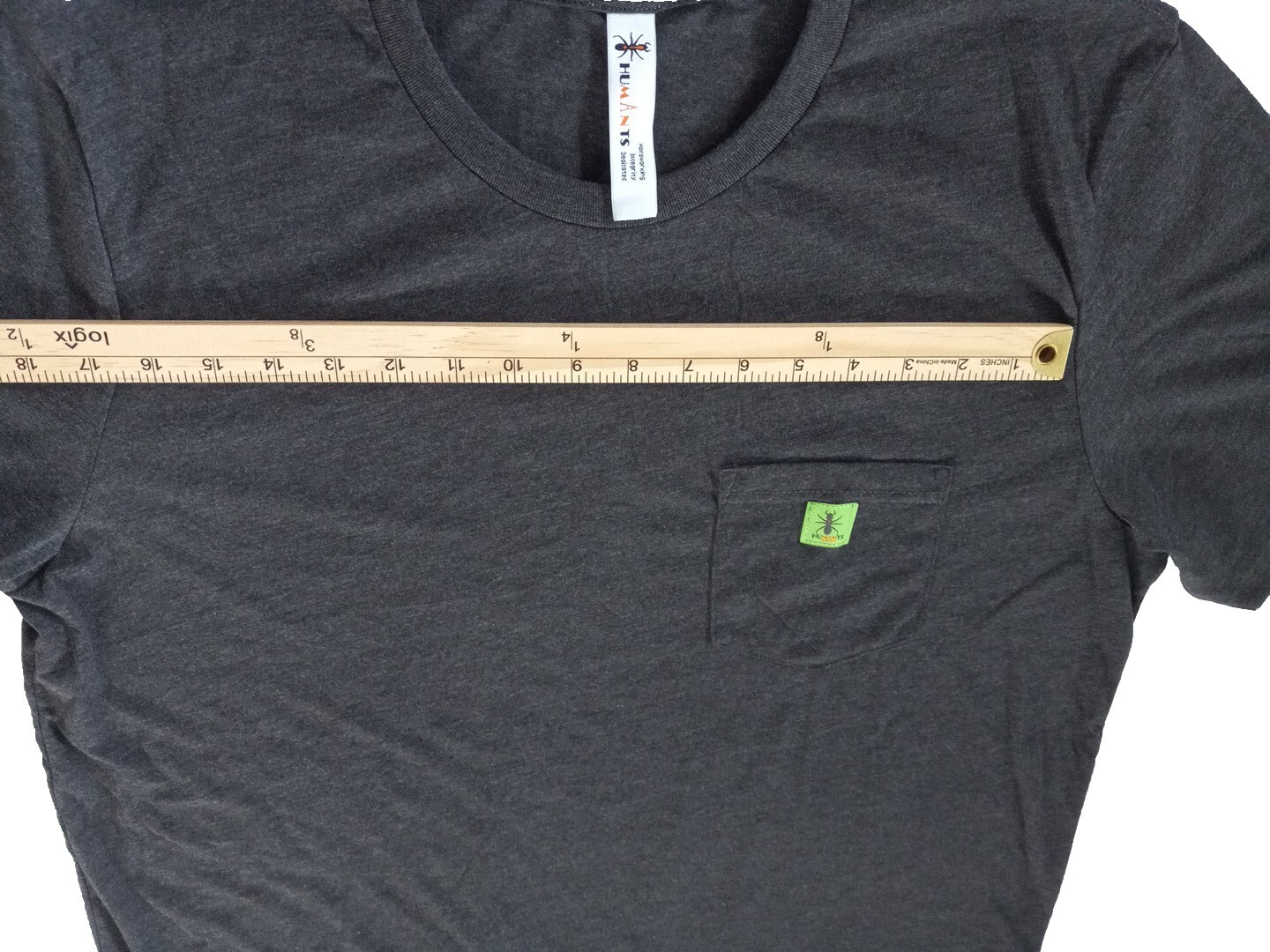 Humants Men&rsquo;s XL Workwear /Outdoor Jersey Pocket Tee Dark Gray heather Cotton