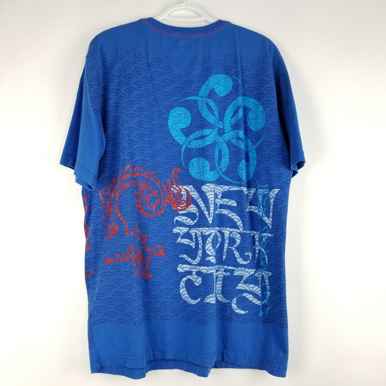 Tommy Hilfiger Men&rsquo;s Shirt Size XL Blue Trim Fit Graphic Tee East Meets West NY