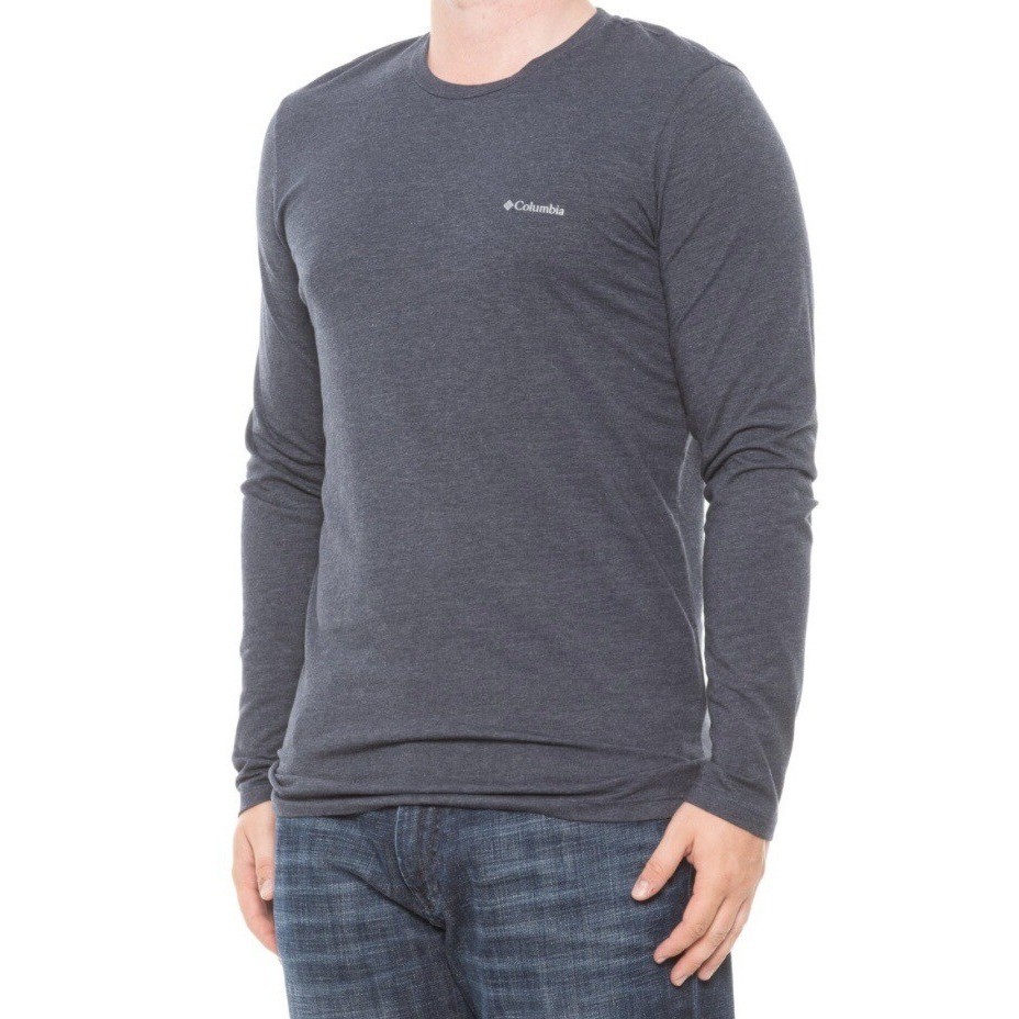Columbia Sportswear Solid Tri-Blend T-Shirt – Long Sleeve Collegiate Navy SZ L