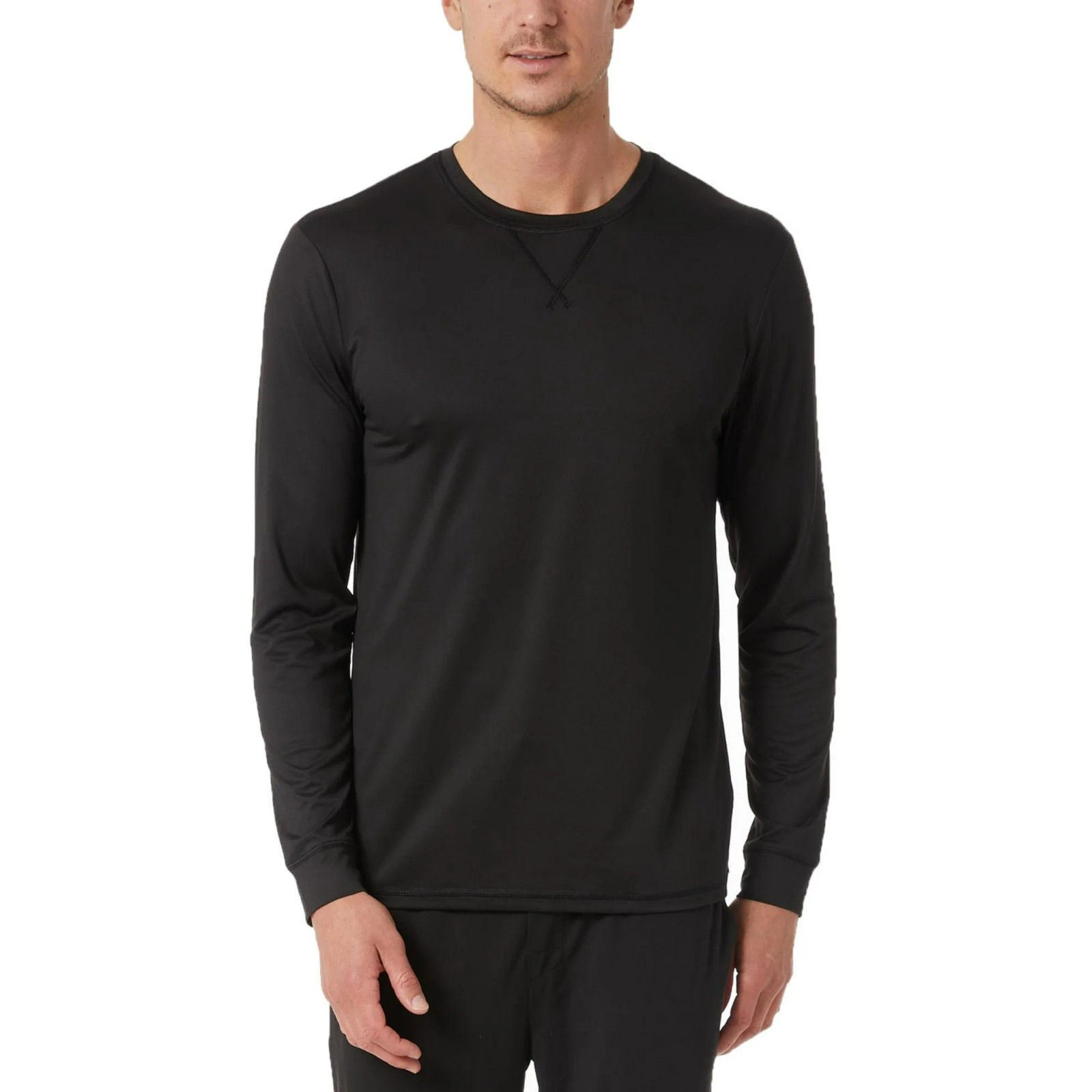 32 Degrees Men&rsquo;s Top Notch Long-Sleeve Sleepwear Shirt, Black, XL
