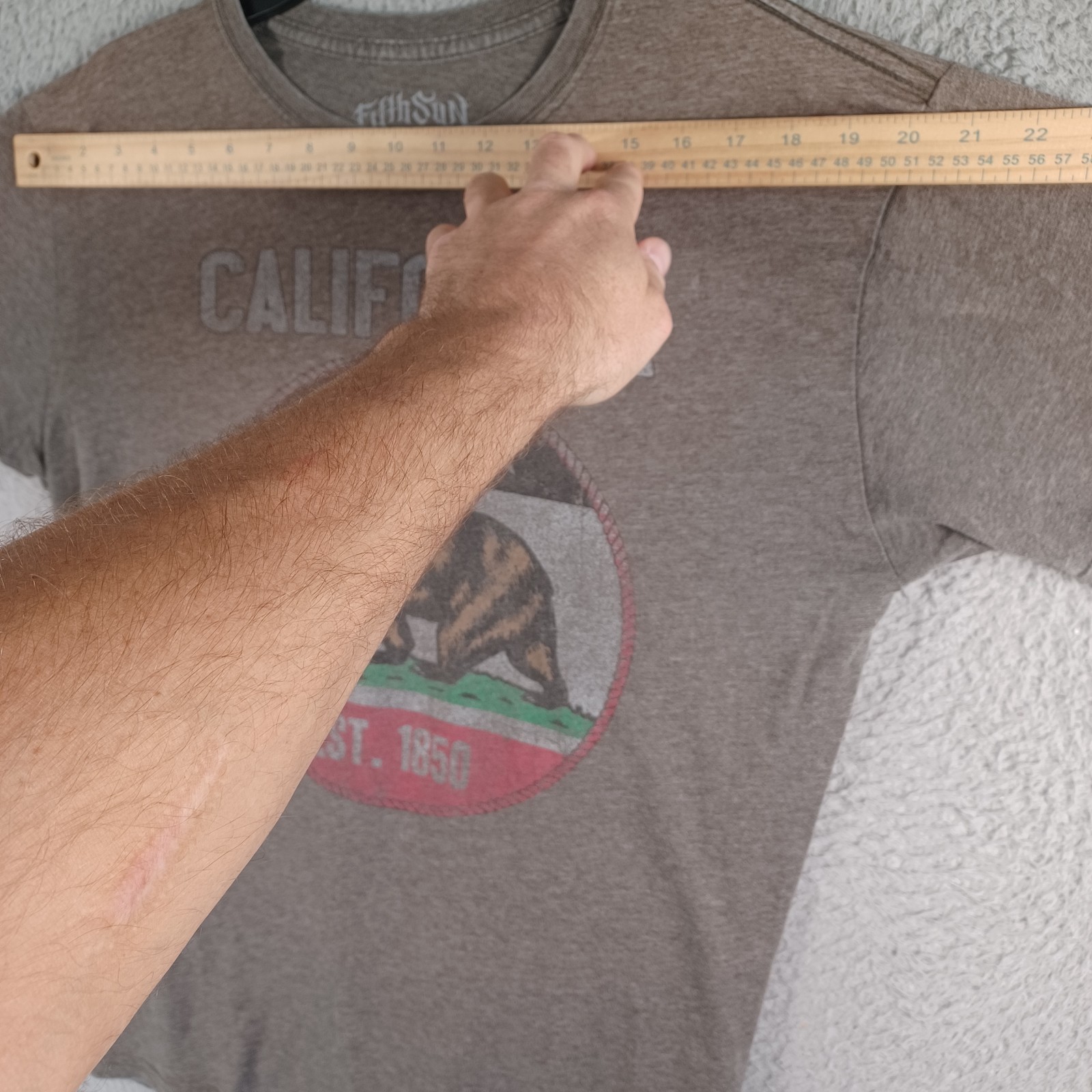 Fifth Sun Mens Brown T-Shirt Size Large California Bear Wildlife Comfortable