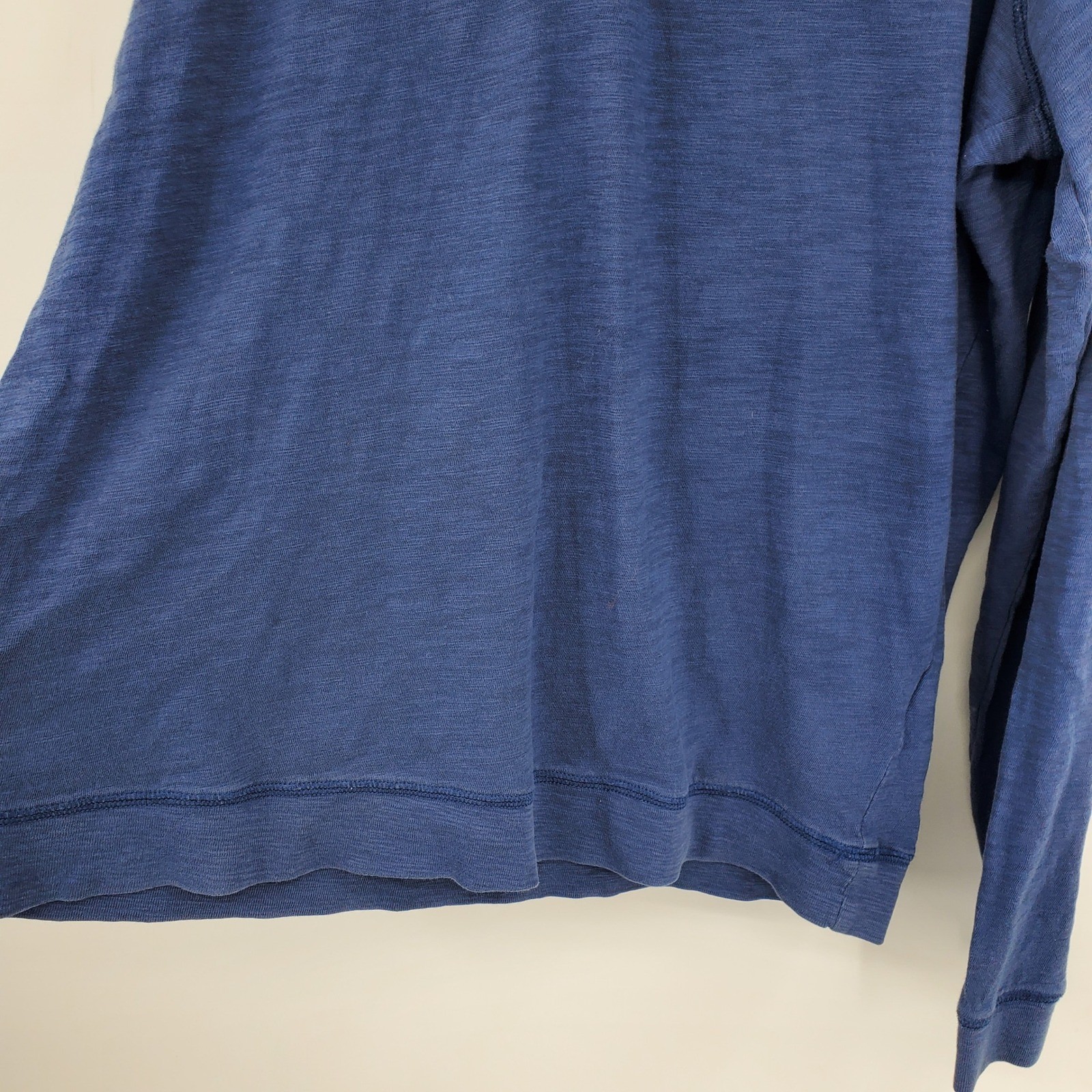 Vince Mens Blue Long Sleeve Cotton Slub Henley Shirt XL Casual Everyday