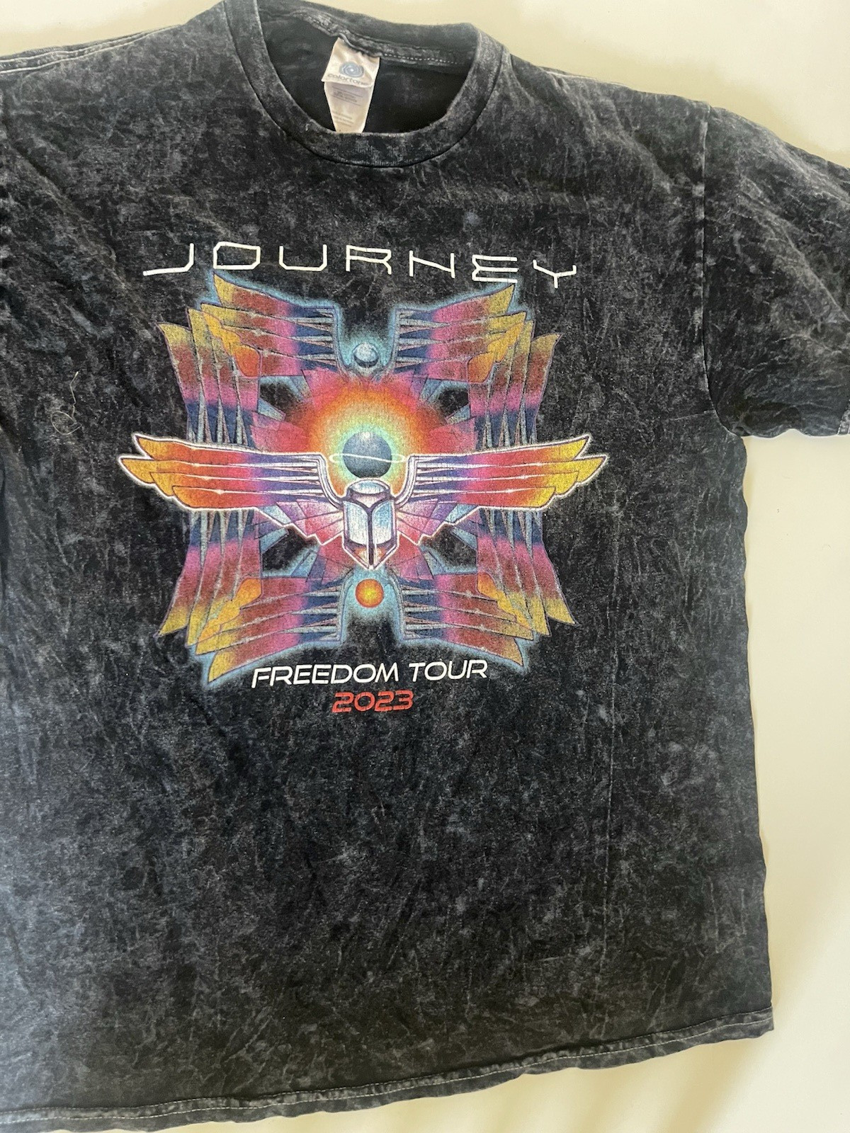ColorTone Journey Freedom Tour 2023 Double-Sided Graphic Black Men&rsquo;s T-Shirt M