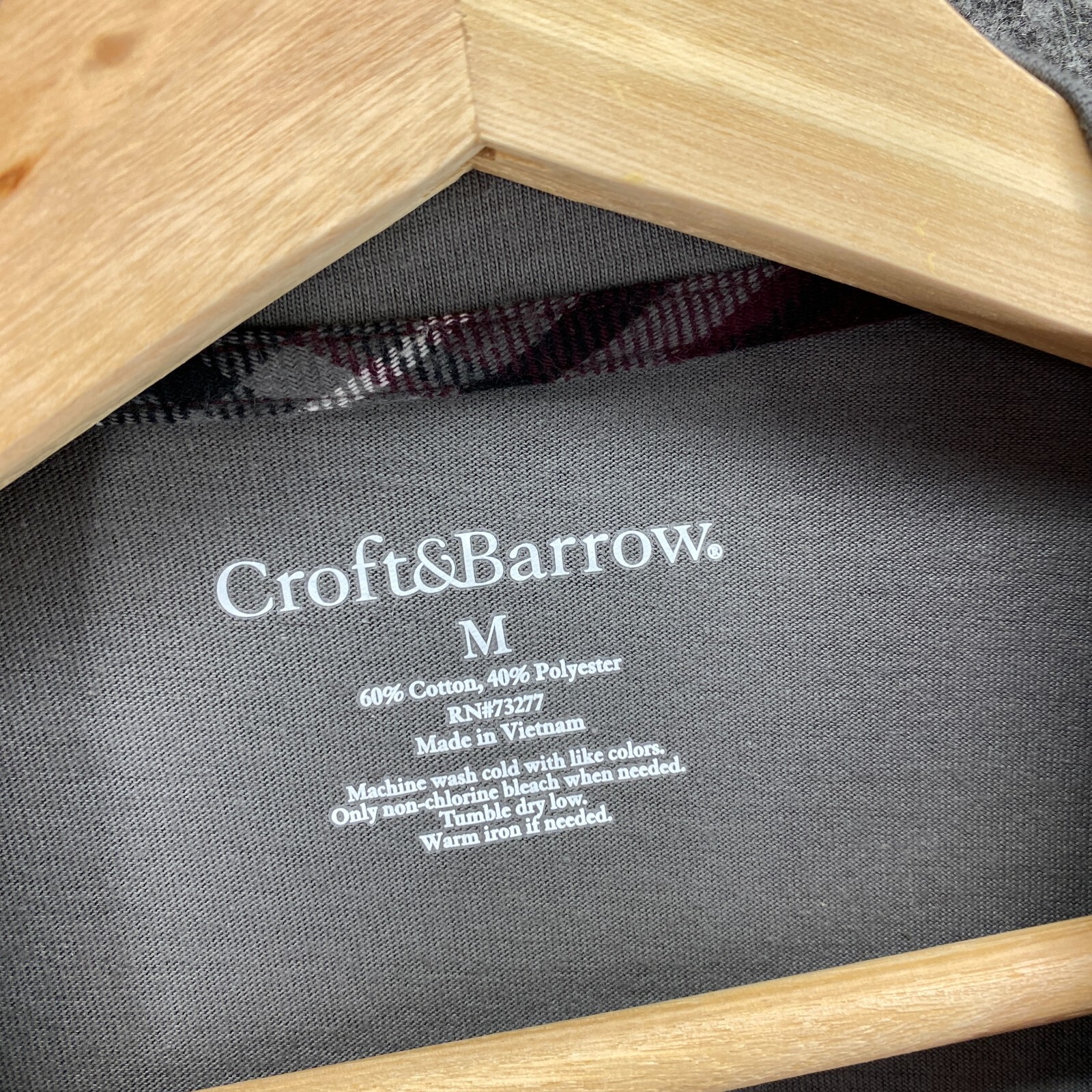 New Croft & Barrow T-Shirt Men M Gray Crew Neck Long Sleeve Cotton Casual