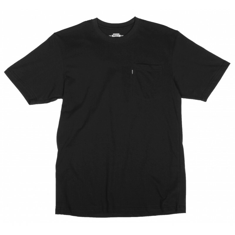 Key Short Sleeve Blended Pocket T. Key Short Sleeve Pocket T Key 822 Black
