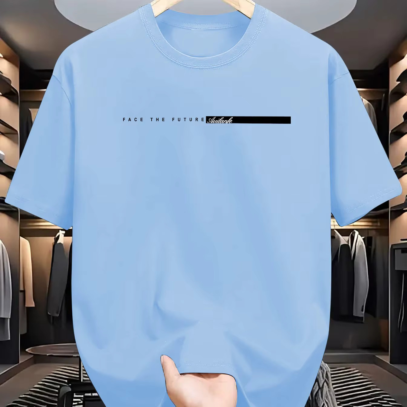 Men&rsquo;s Summer Cotton Loose Fit Letter Print T Shirt Casual Tee Tshirt Casual Gift