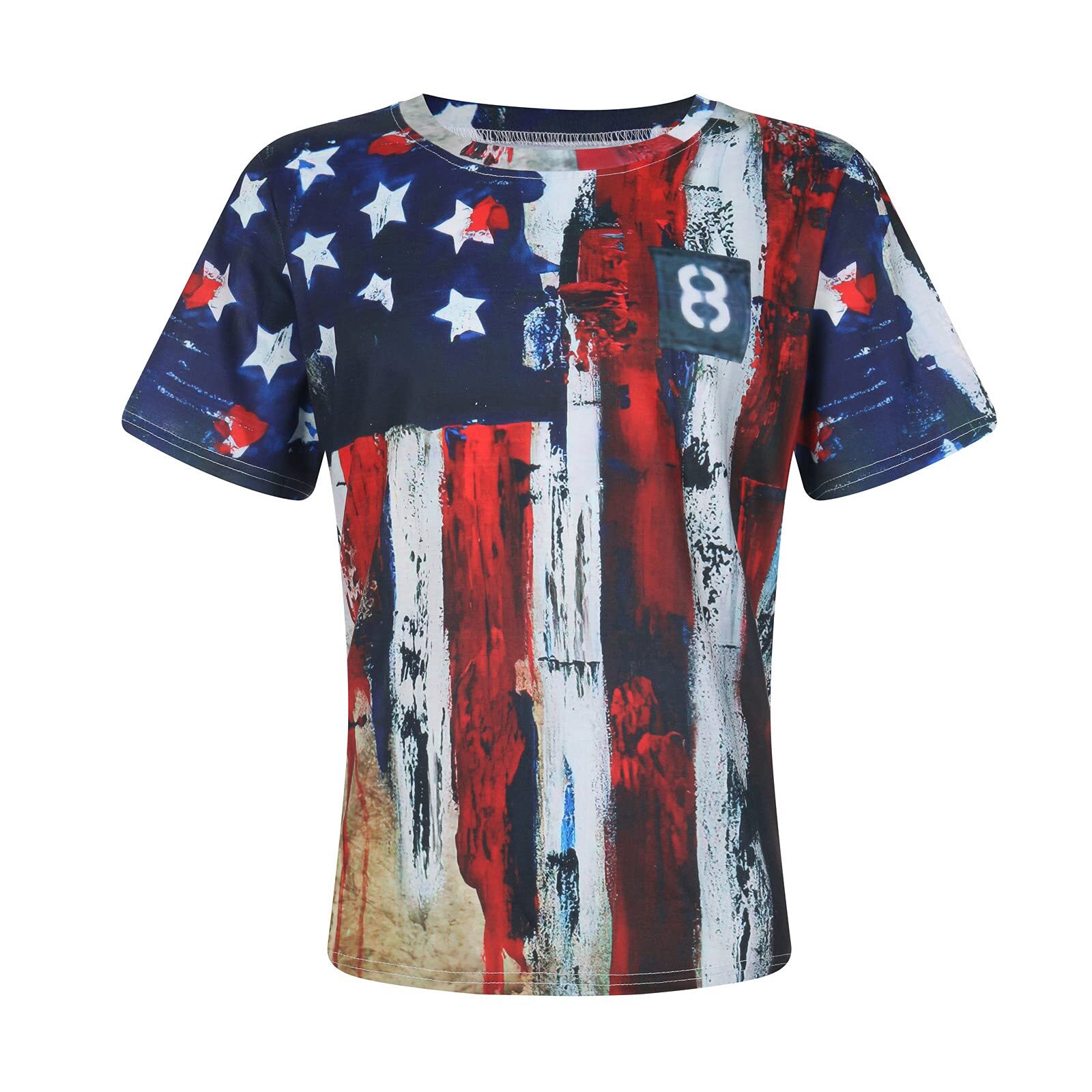 Men&rsquo;s Fourth of July American Flag Casual Fashion Slim Fit Short Sleeve T-shirts