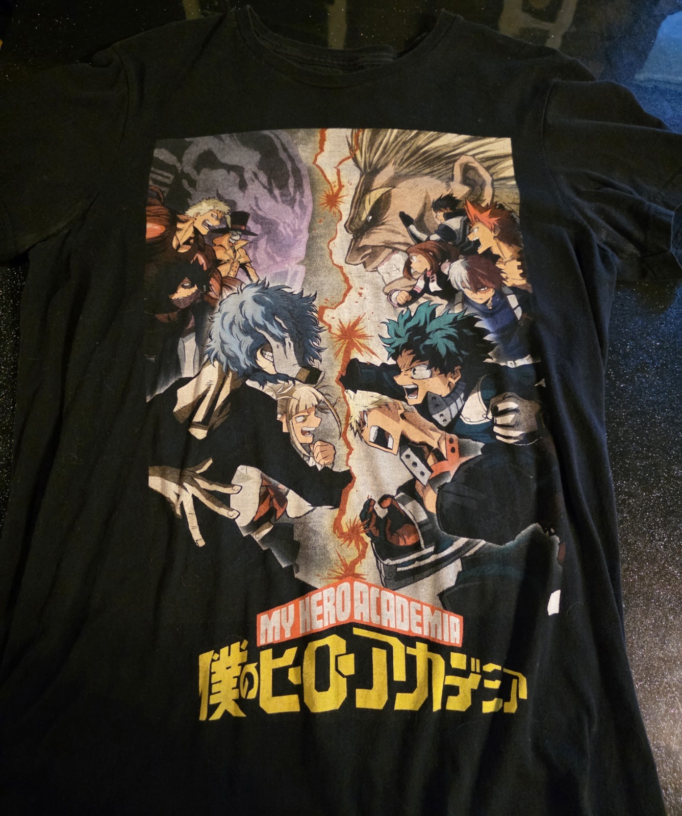 Funimation My Hero Academia Black Graphic Logo Crew Neck Short Sleeve T-Shirt S