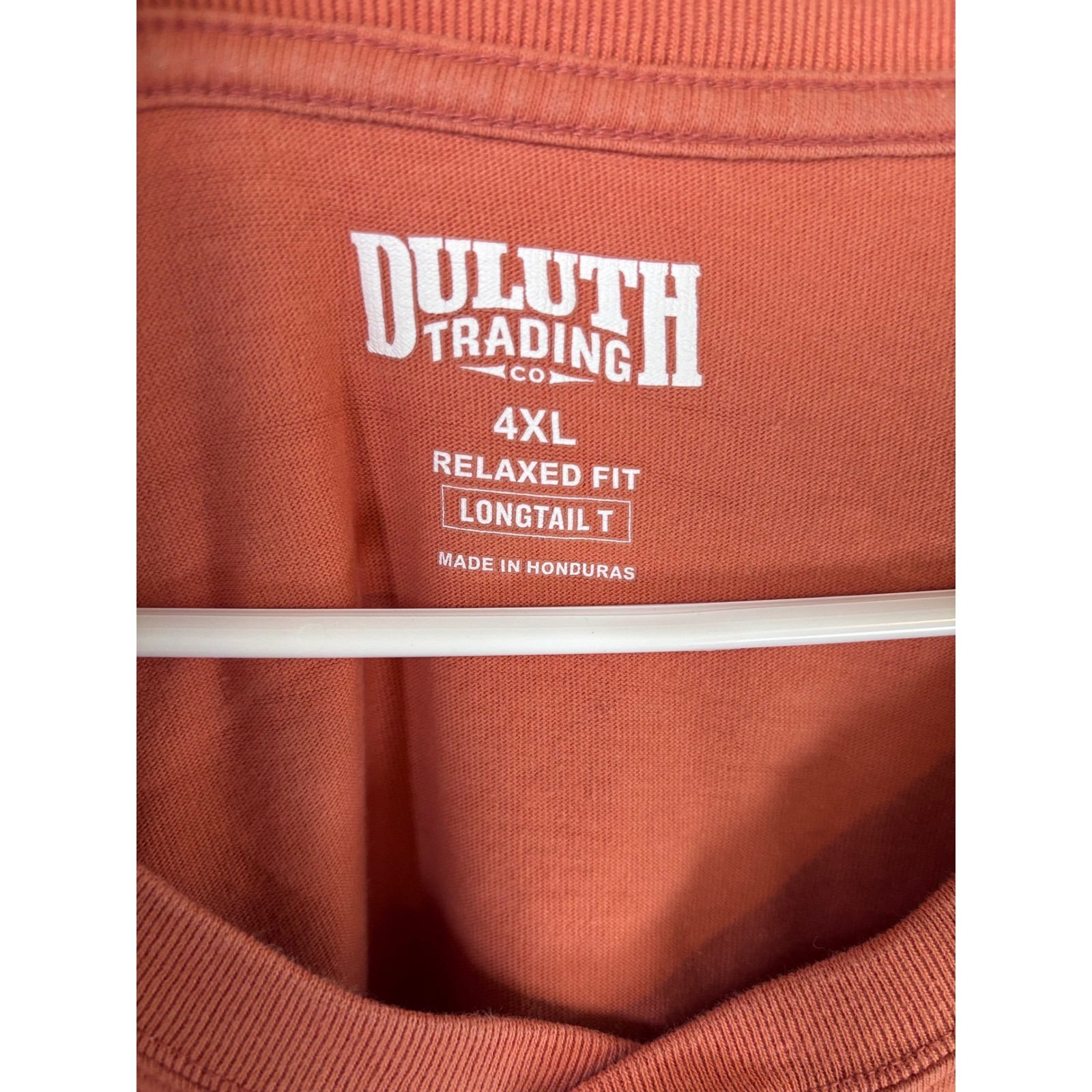 Duluth Trading Co Longtail T Henley Shirt Mens 4XL Relaxed Fit Orange Cotton