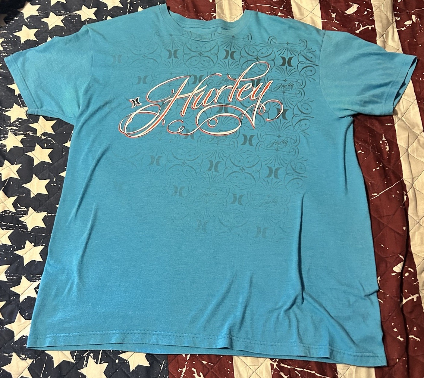 Y2K Hurley Shirt Mens XL Blue Surf Streetwear Skater 2000s Grunge