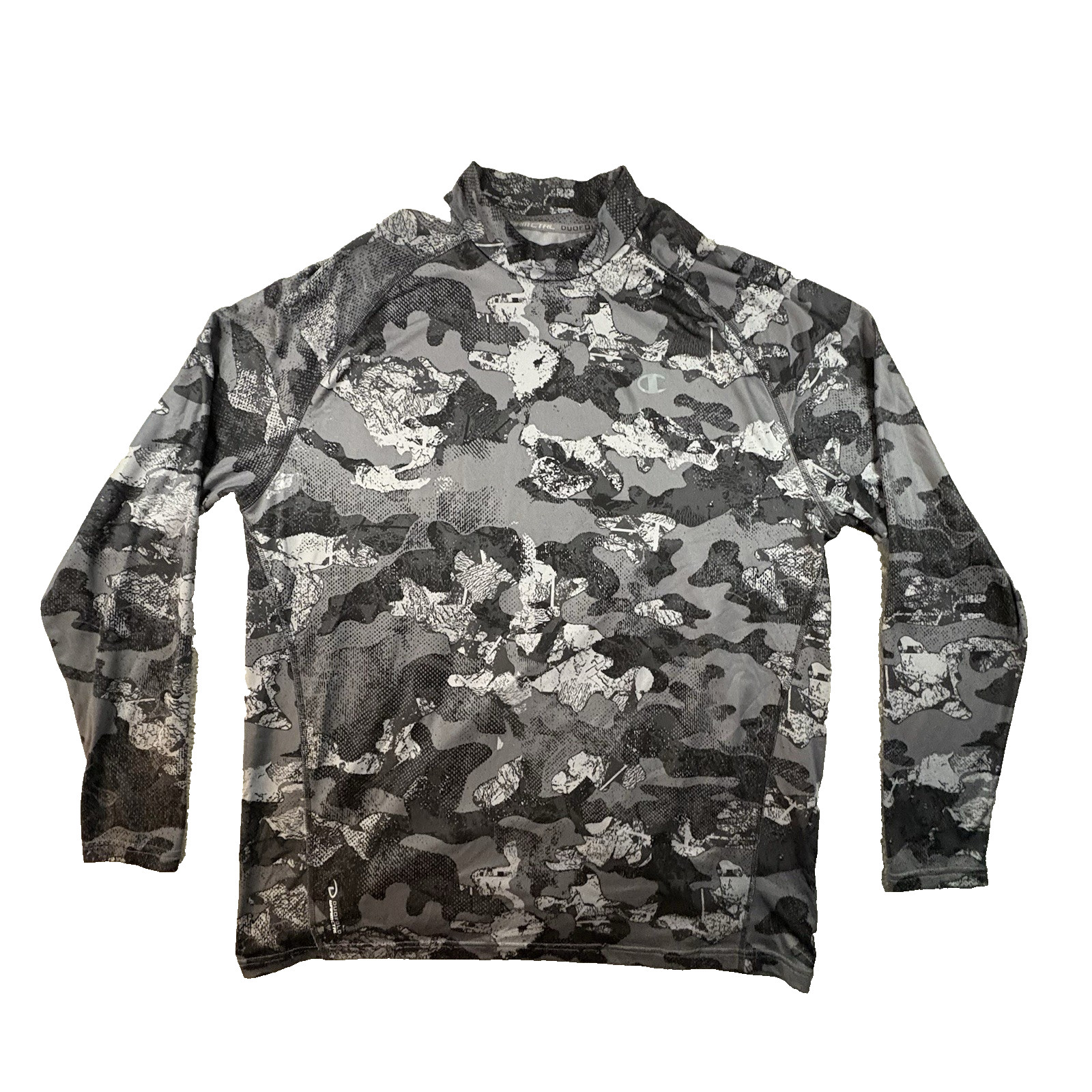 Champion Gear Men&rsquo;s 2XL Gray Camo DuoFold WarmCTRL Performance LS Mock Neck