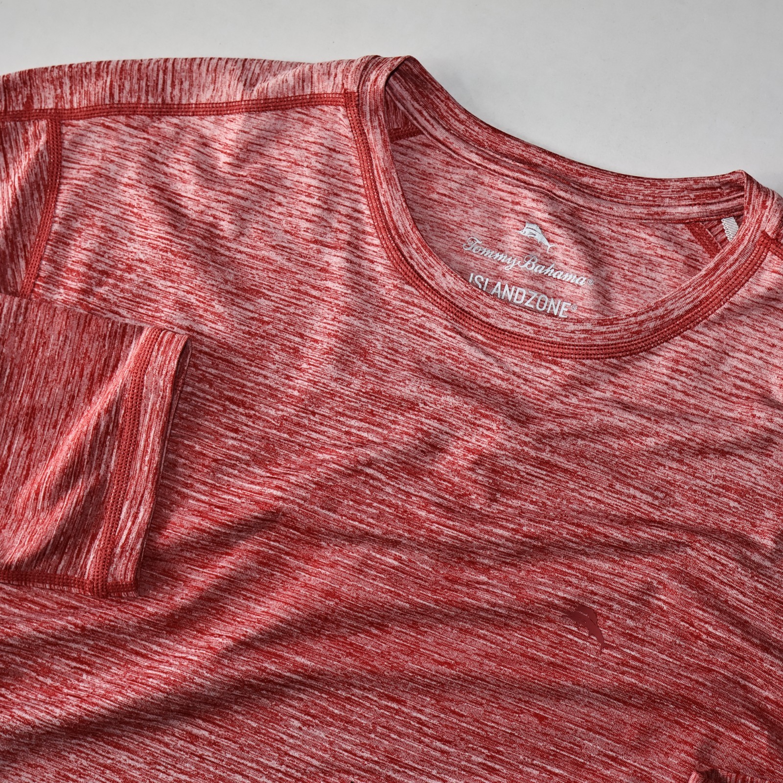 Tommy Bahama Tee Shirt River Cay Island Zone Performance Red LS New Medium M
