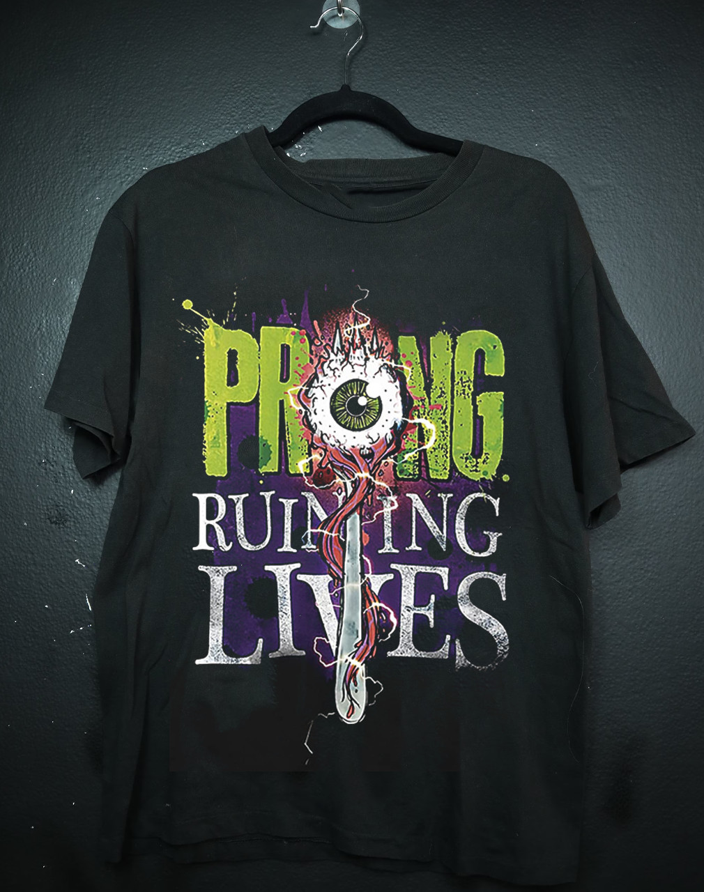 Prong Ruining Lives T-Shirt Short Sleeve Black All Size