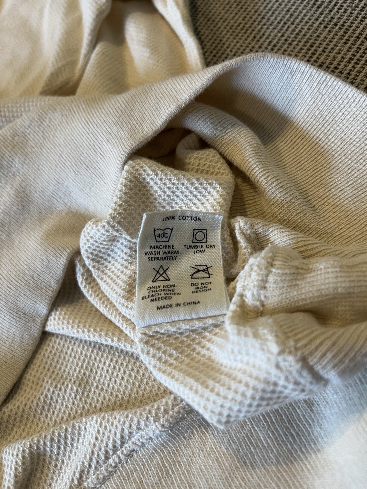 Bronson Mfg Waffle Knit Pocket T Shirt Men&rsquo;s M Soft Lightweight Apricot