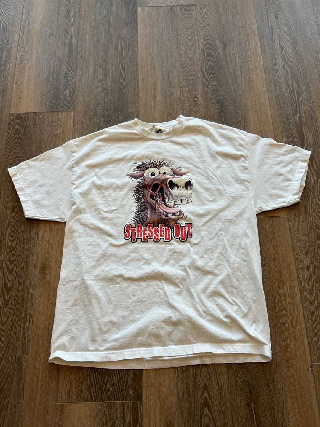 Vintage Wild Side &lsquo;Stressed Out&rsquo; Horse Cartoon T-Shirt