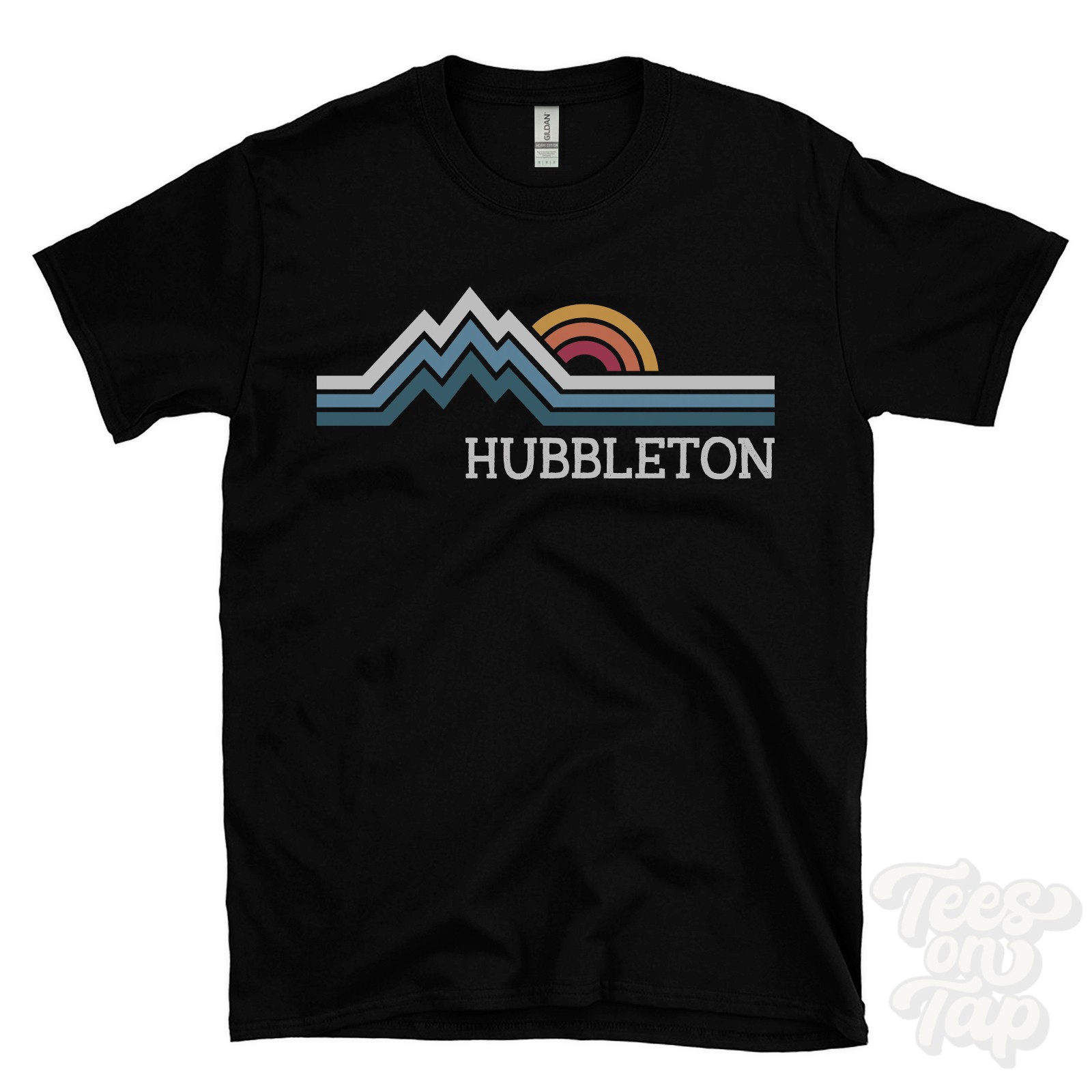 HUBBLETON T-SHIRT RETRO LOGO PARODY wisconsin jefferson usa