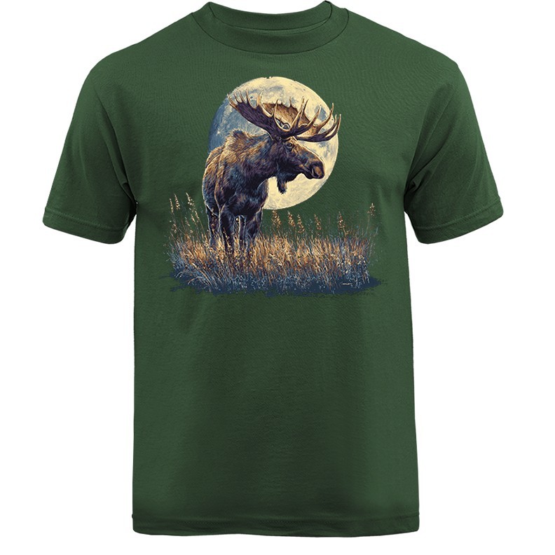 Majestic Moose Moonlight Wilderness Wildlife Nature Outdoor T-shirt