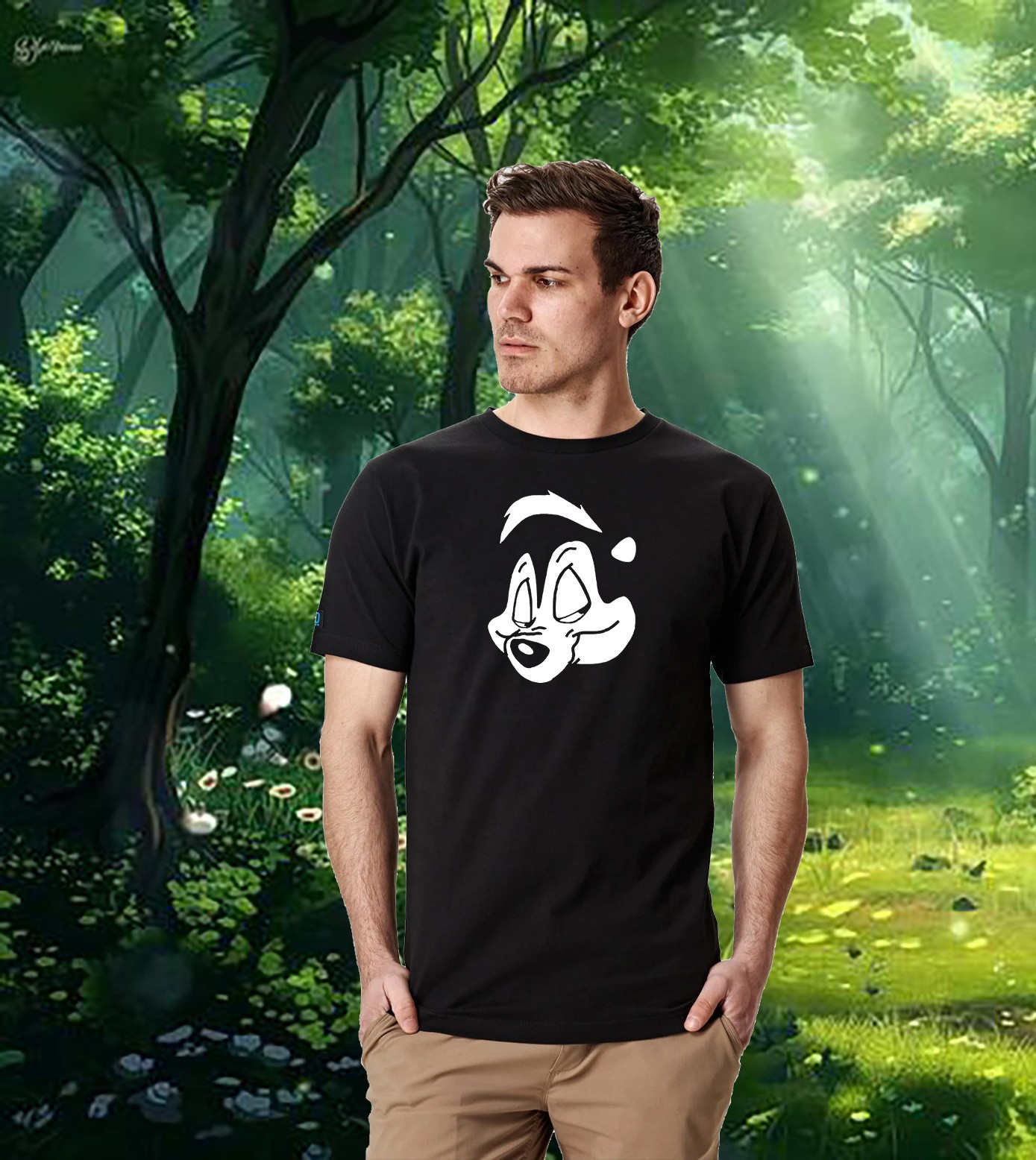 MENS WOMENS TEE TSHIRT SLEEVELESS PEPE LE PEW FACE CARTOON CLASSIC RETRO GIFT