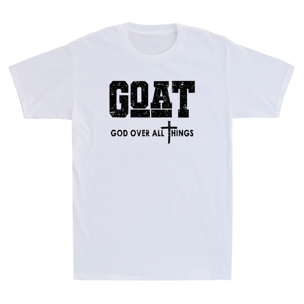 Goat God Over All Things Funny Christian Quote Retro Men&rsquo;s Short Sleeve T-Shirt