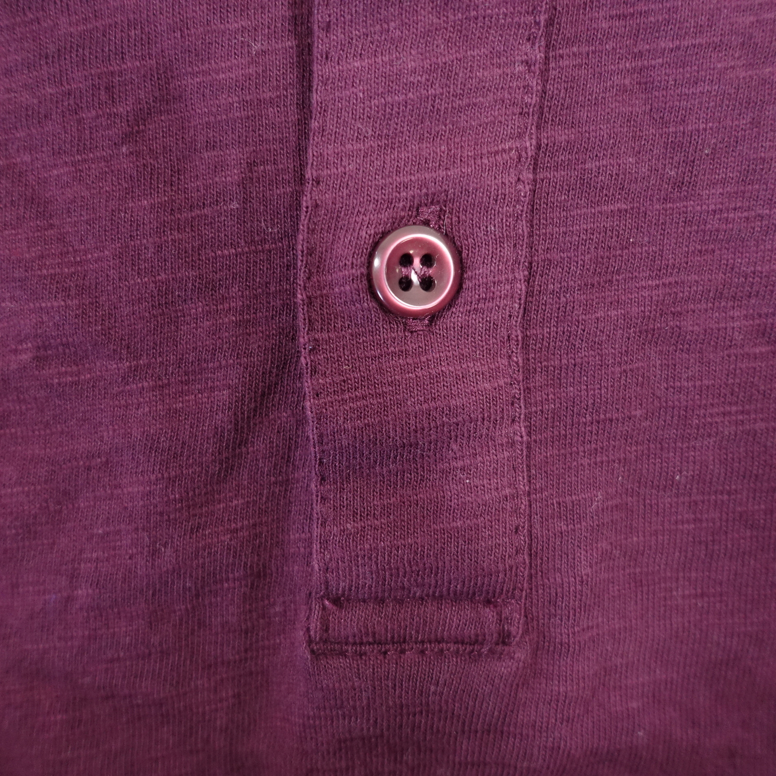 AND NOW THIS BURGUNDY RED MAROON LARGE HENLEY TEE TSHIRT MENS DEFECT