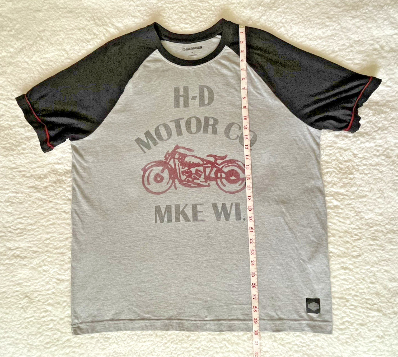 Harley-Davidson Mens XL Black/Gray/Red Motorcycle Graphic Short Sleeve T-Shirt