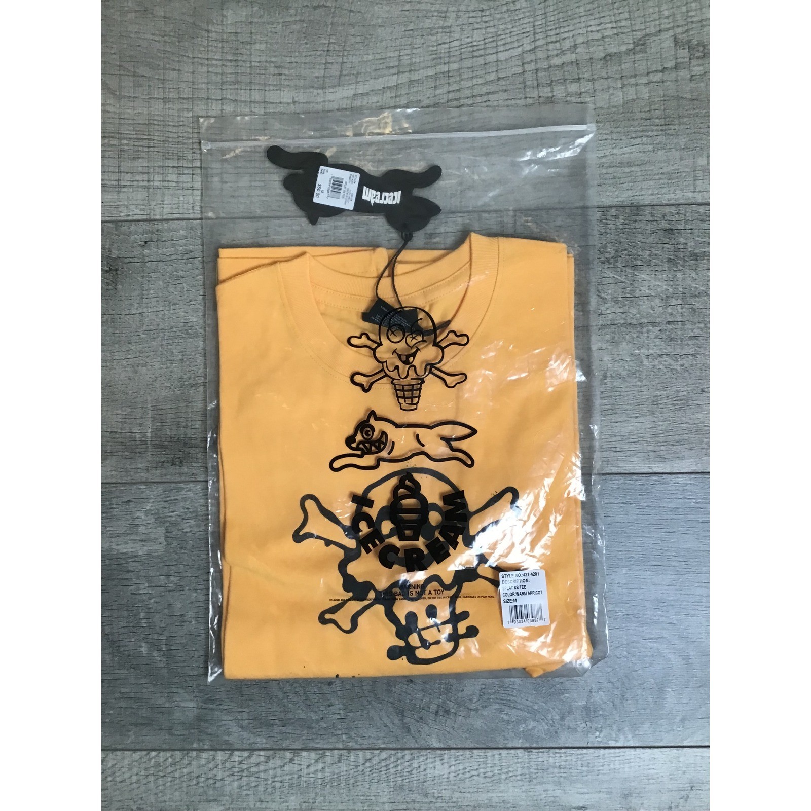 Icecream Men&rsquo;s Warm Apricot Splat Short Sleeves Graphic T-Shirt Size M NWT