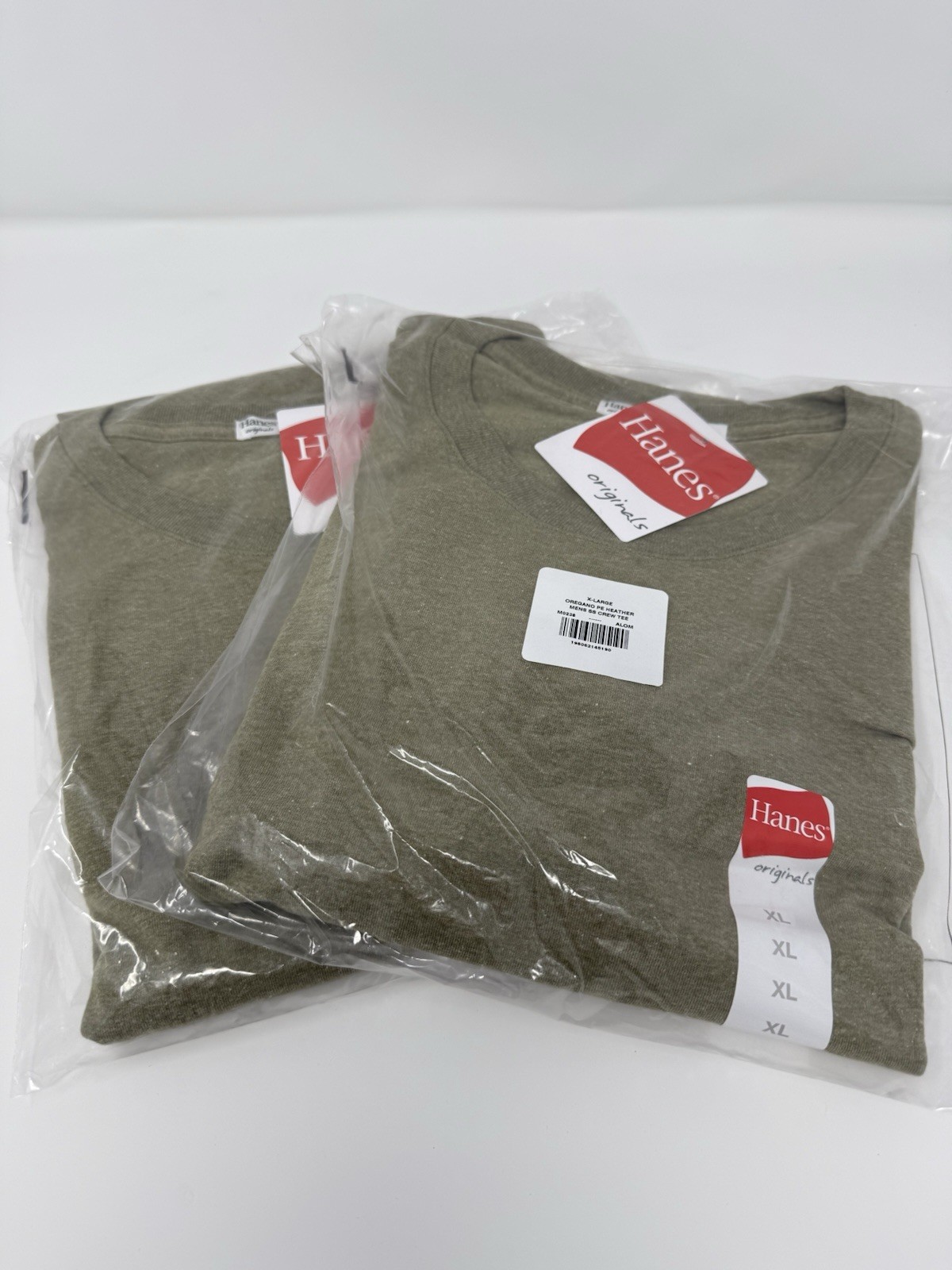 2 Hanes Triblend Lightweight Crew Tees XL Olive Drab Heather