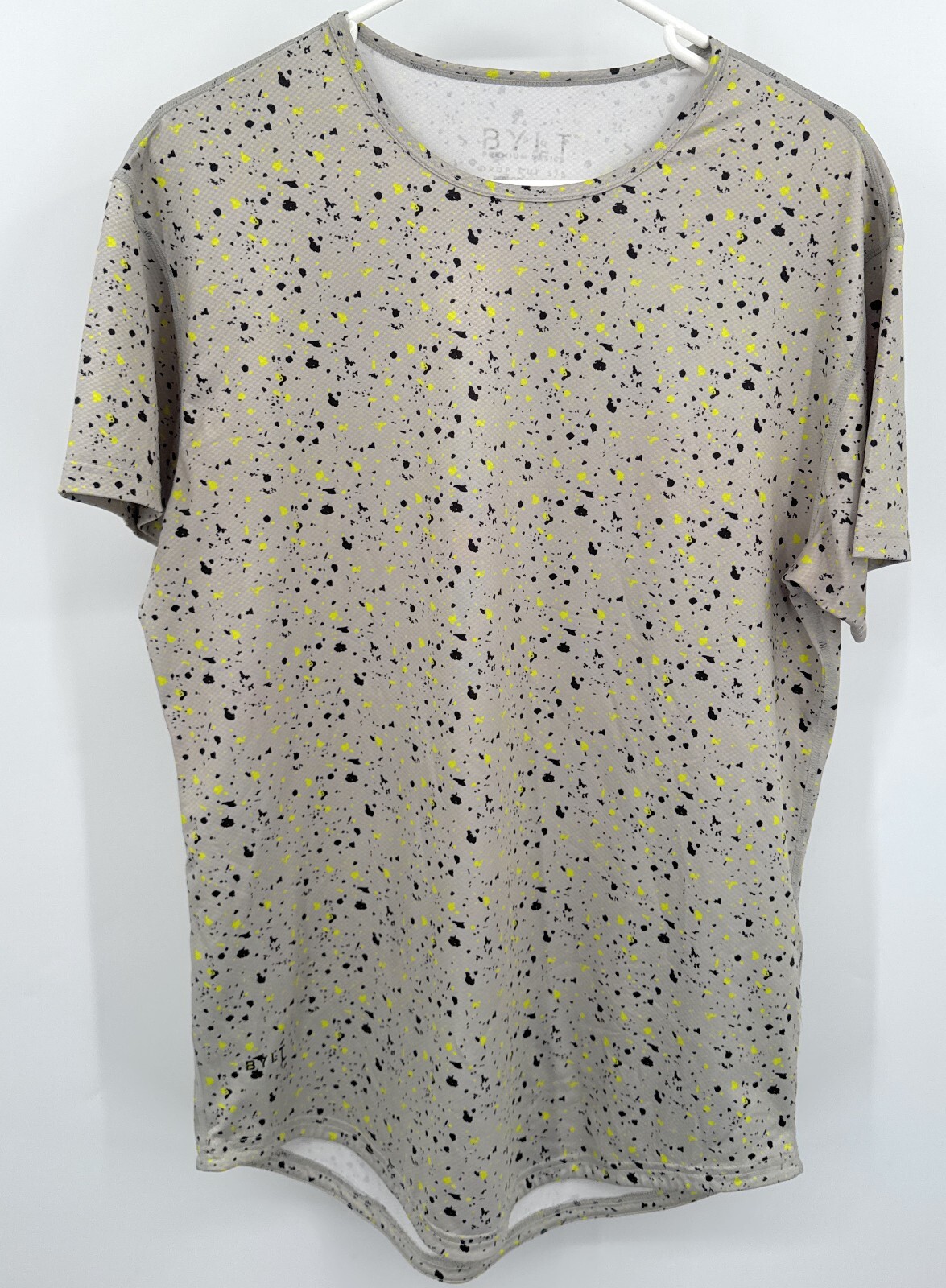 Bylt Premium Basics Drop Cut S/S Performance Gray Abstract Shirt Mens Medium