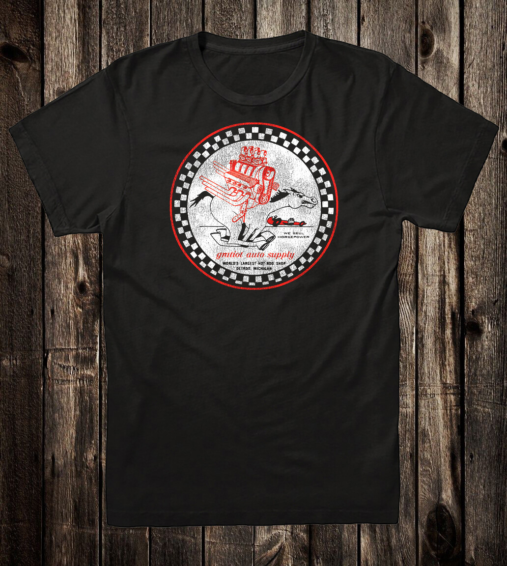 Hot Rod Tee T Shirt Drag Race 100% Cotton Gratiot Auto Supply Speed Shop