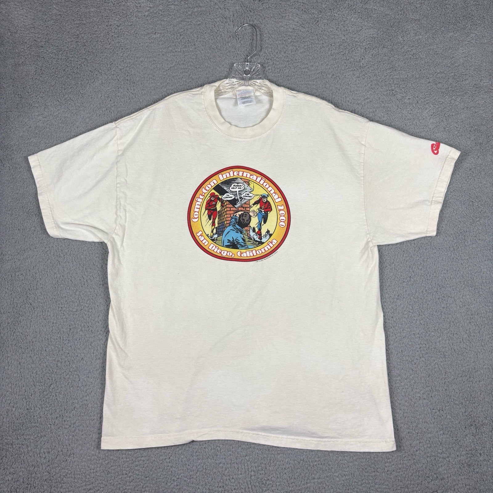 Vtg The Flash T-shirt Men’s XL DC Comics 2000 Y2K Flash Of Two Worlds Comic Con