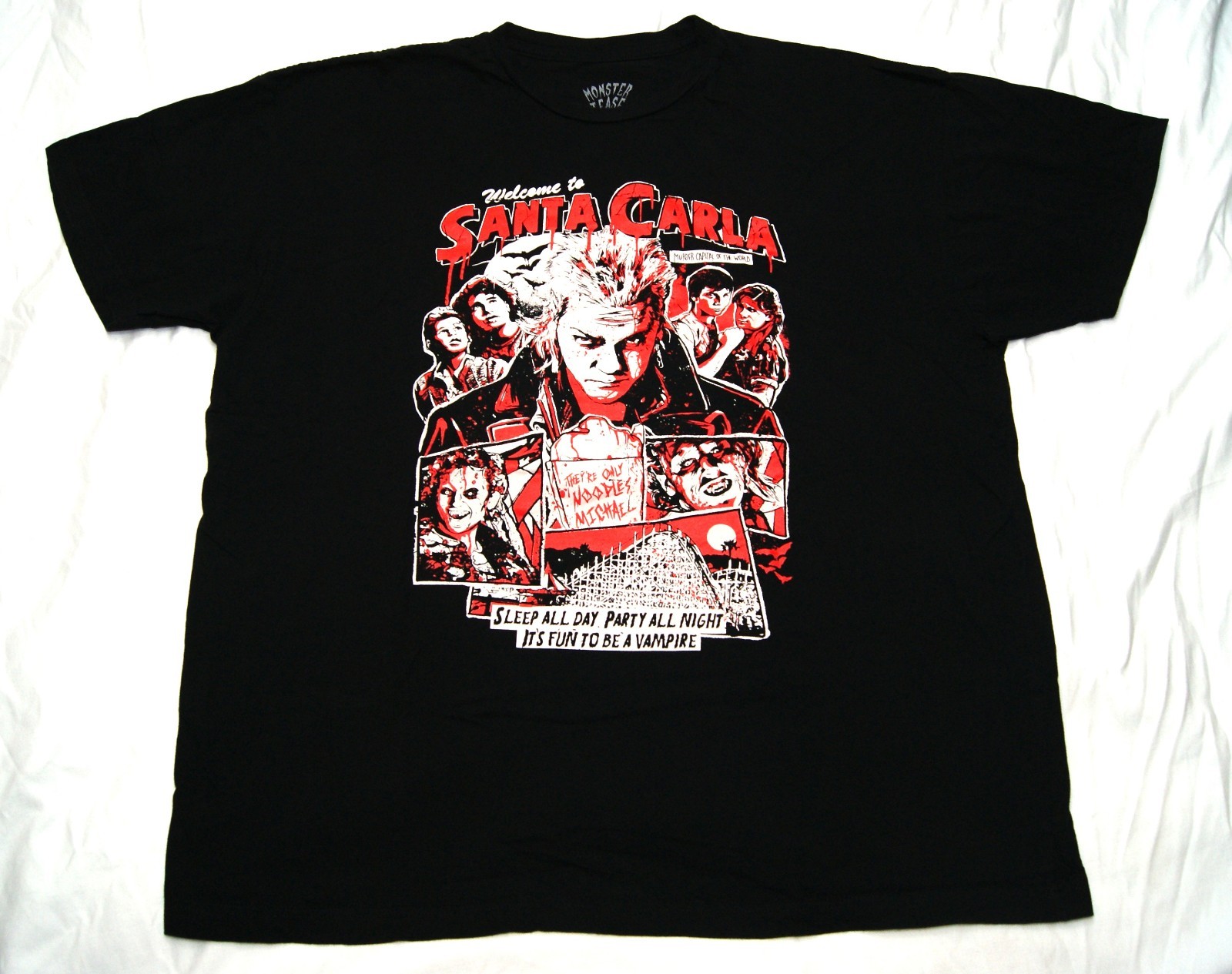 lost boys movie t-shirt men&rsquo;s 2XL black comic book style welcome to santa carla