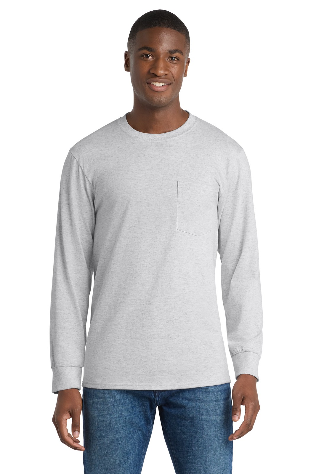 Port & Co Tall Long Sleeve Essential Pocket Tee PC61LSPT