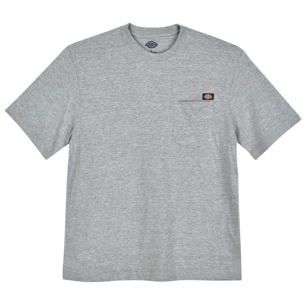 DICKIES WS50HG RG 3XL Short Sleeve T-Shirt,Cotton,Hthr Gry,3XL 48K331