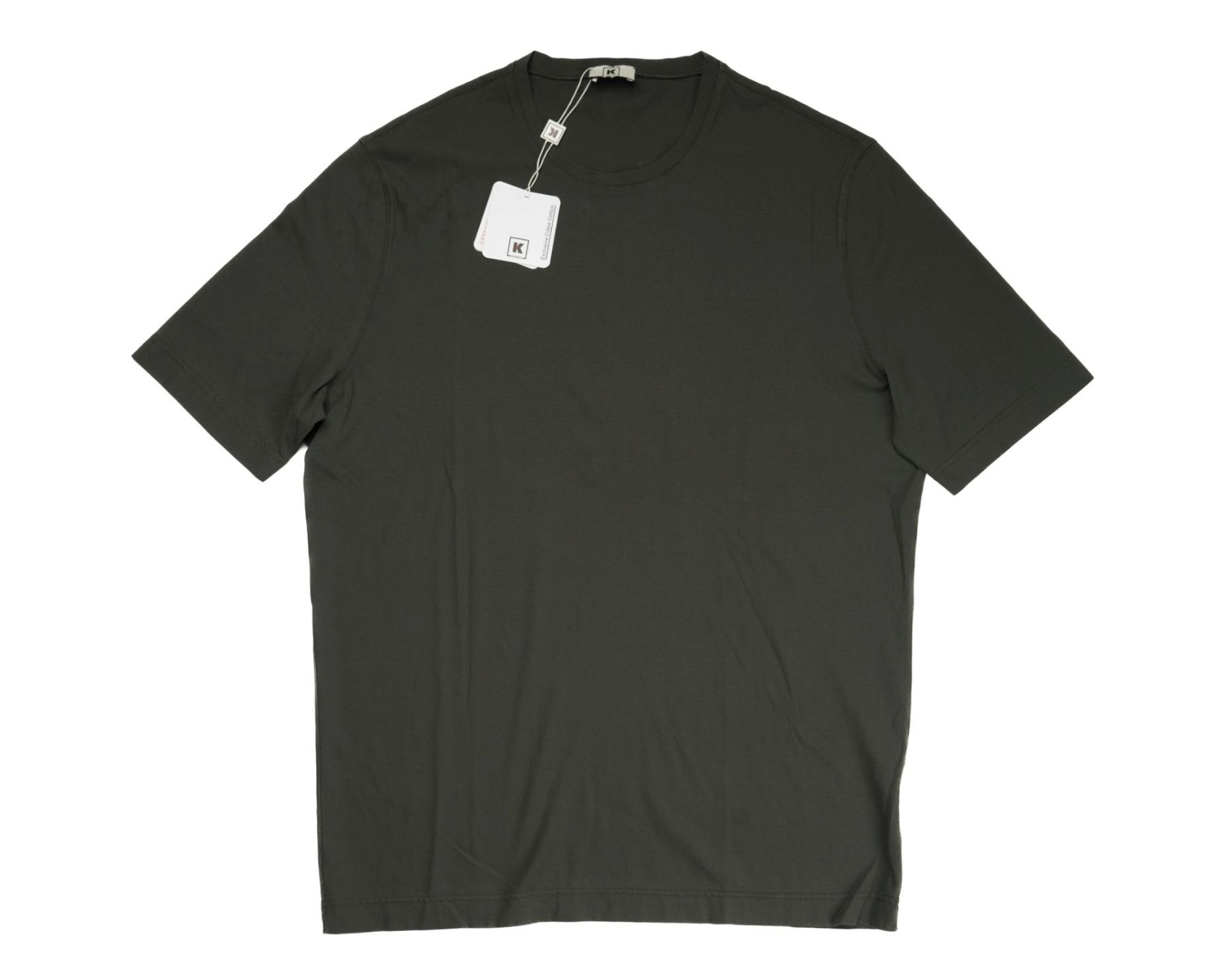 Kired by Kiton $250 NWT Crepe Cotton Short Sleeve Gray Slim T-Shirt L (52 IT)