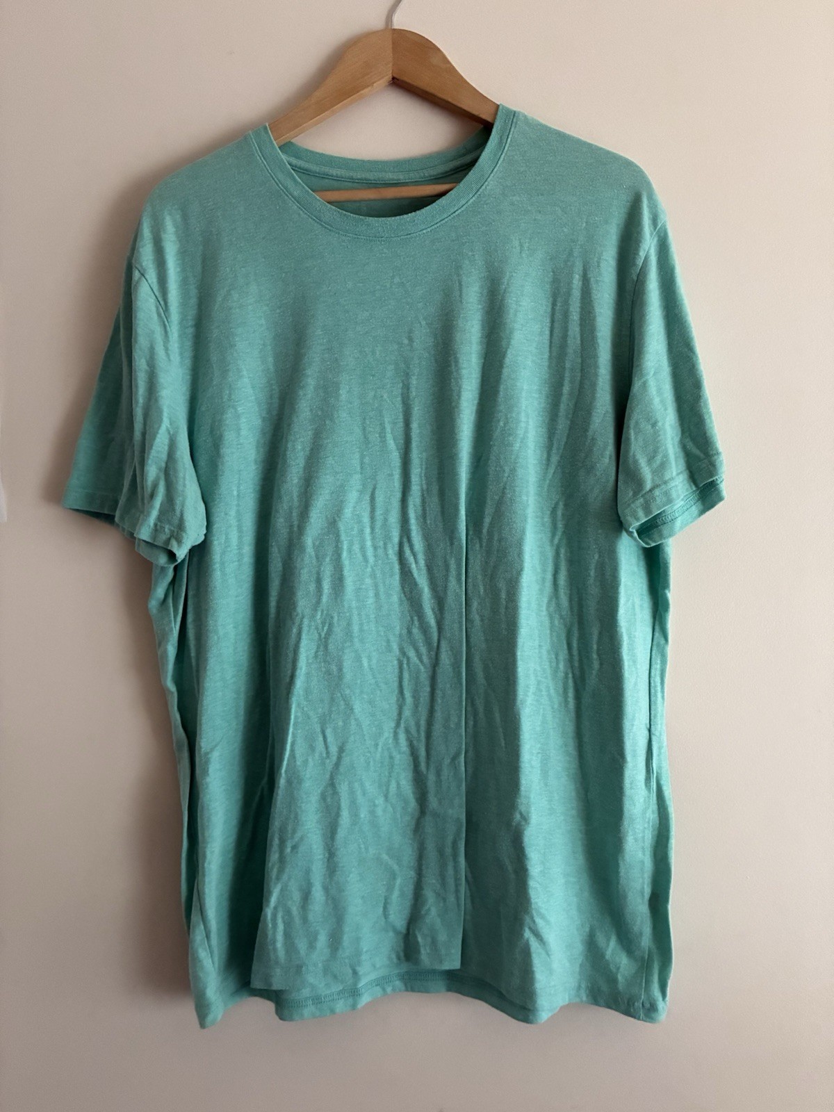 Sonoma Men&rsquo;s Classic Marled Aqua Polyester Blend Crewneck Short Sleeve Shirt XL