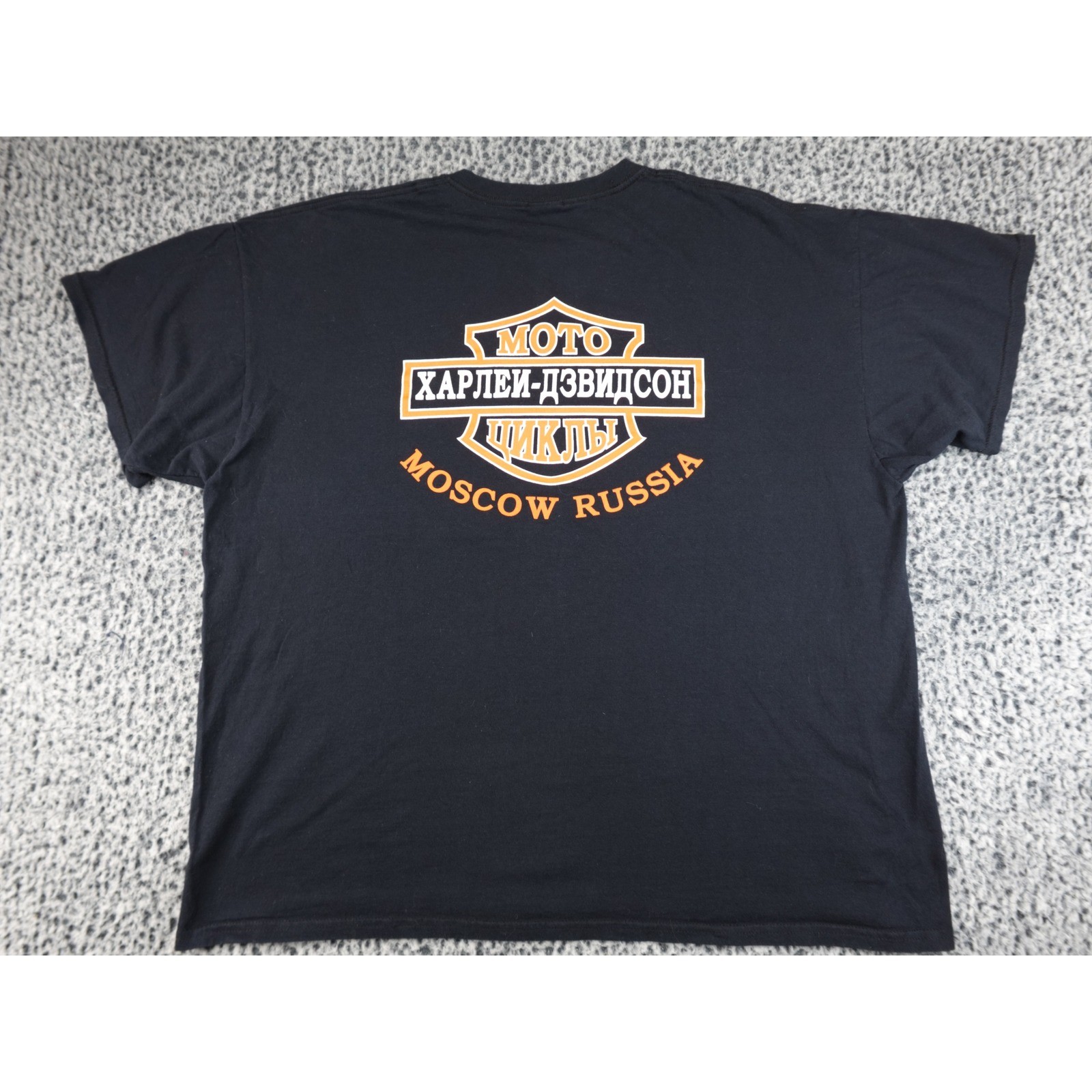 Harley-Davidson Moscow Russia T-Shirt Mens 3XL Black Fruit of the Loom Heavy