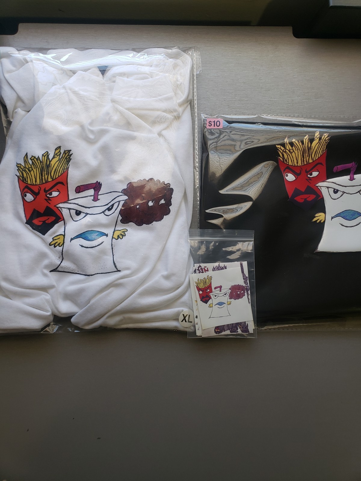 Aqua Teen Hunger Force Graphic Design T-Shirt, Bookbag And Stickers
