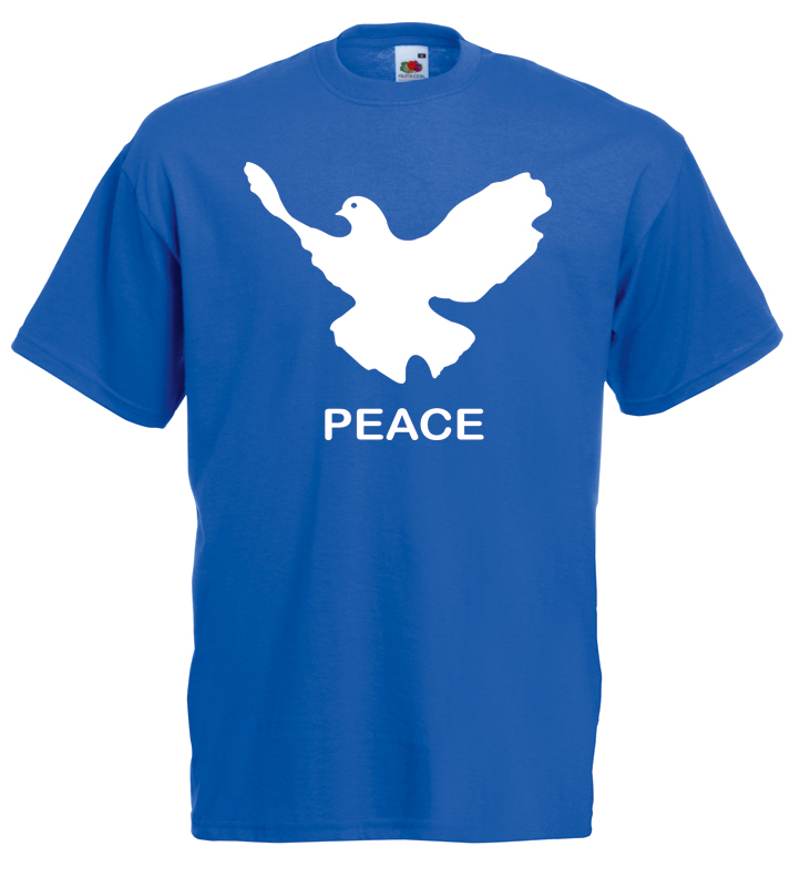 PEACE Friedenstaube T-Shirt, royalblau