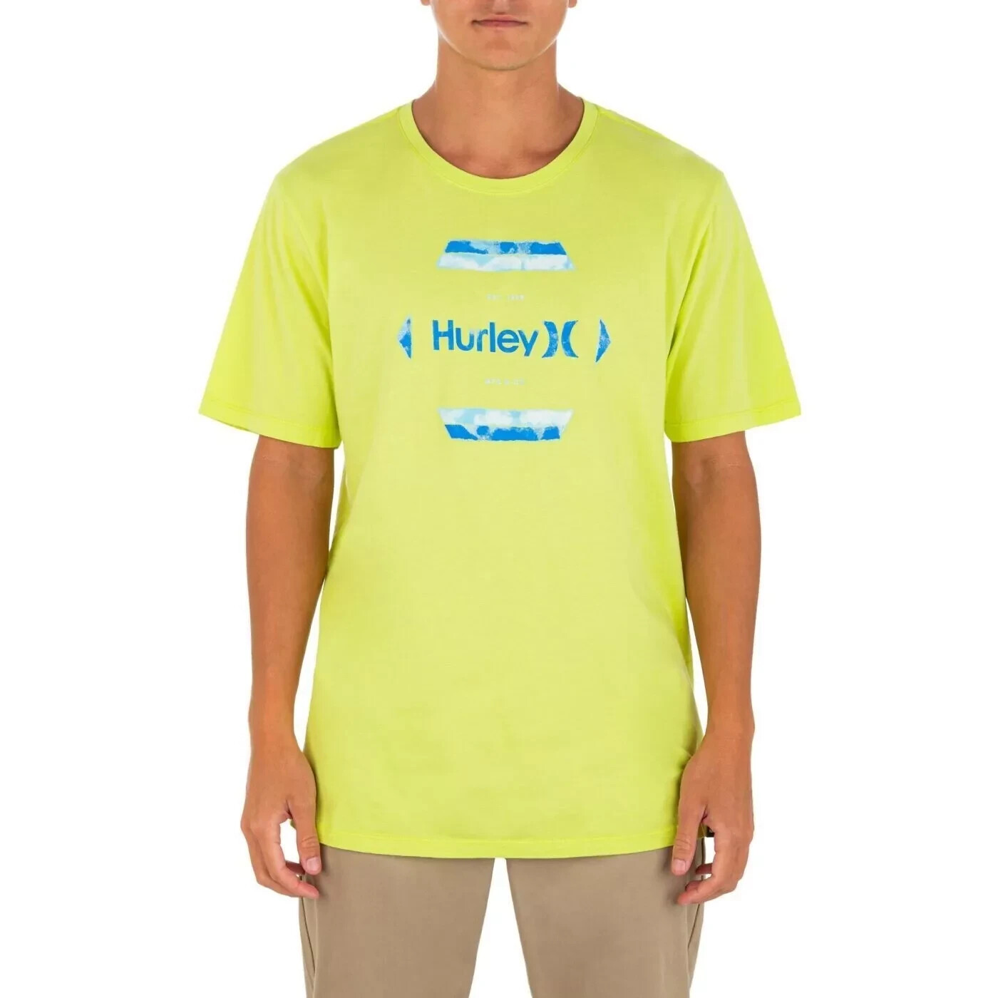 Hurley Men&rsquo;s Natural Short Sleeve Graphic T-Shirt Large – Volt