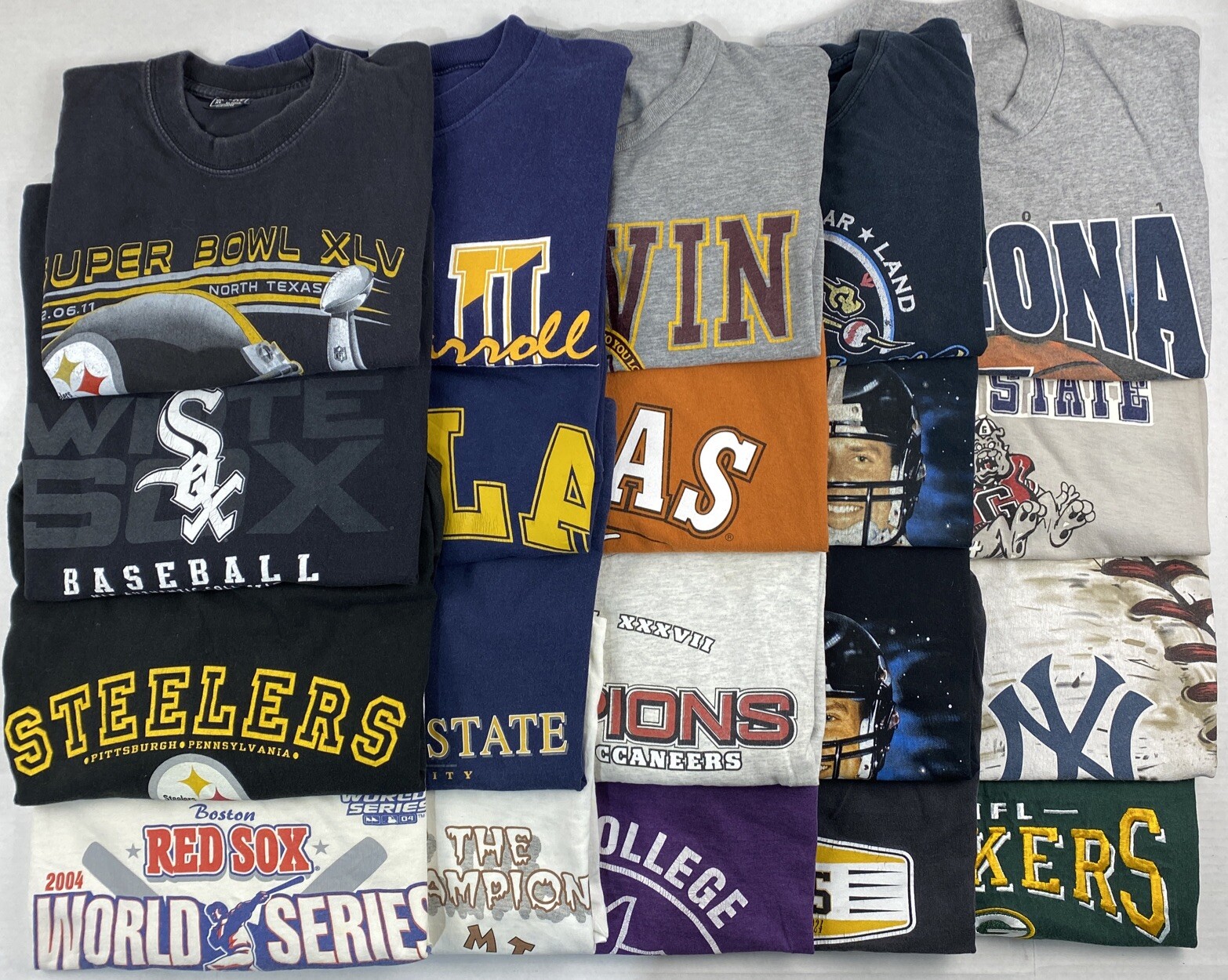 Wholesale Lot of 20 Men&rsquo;s Sports Tee Shirts (Size Breakdown in Desc)