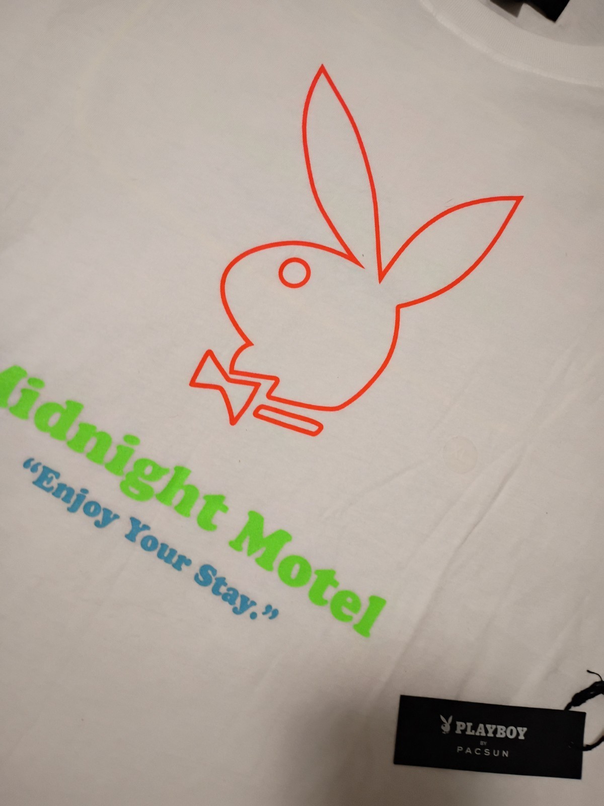 Playboy &lsquo;Midnight Motel&rsquo; White Tee