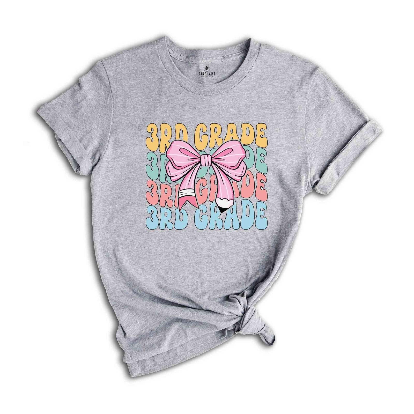 3rd Grade Teacher Coquette Shirt, Teacher Pencil Coquette Bow Shirt, Teacher T-S