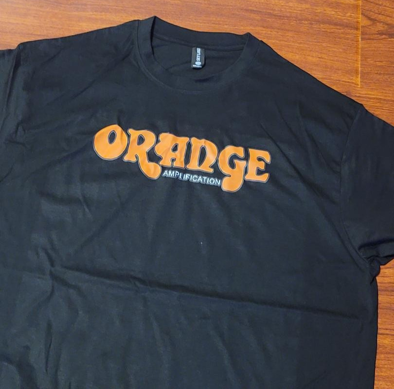 Men&rsquo;s XL Black Orange Amplification Electric Guitar Short Sleeve Amp Shirt